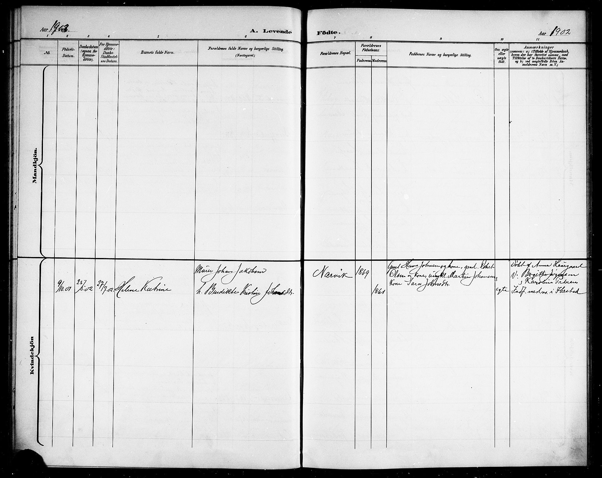 Ministerialprotokoller, klokkerbøker og fødselsregistre - Nordland, AV/SAT-A-1459/866/L0953: Klokkerbok nr. 866C02, 1900-1905