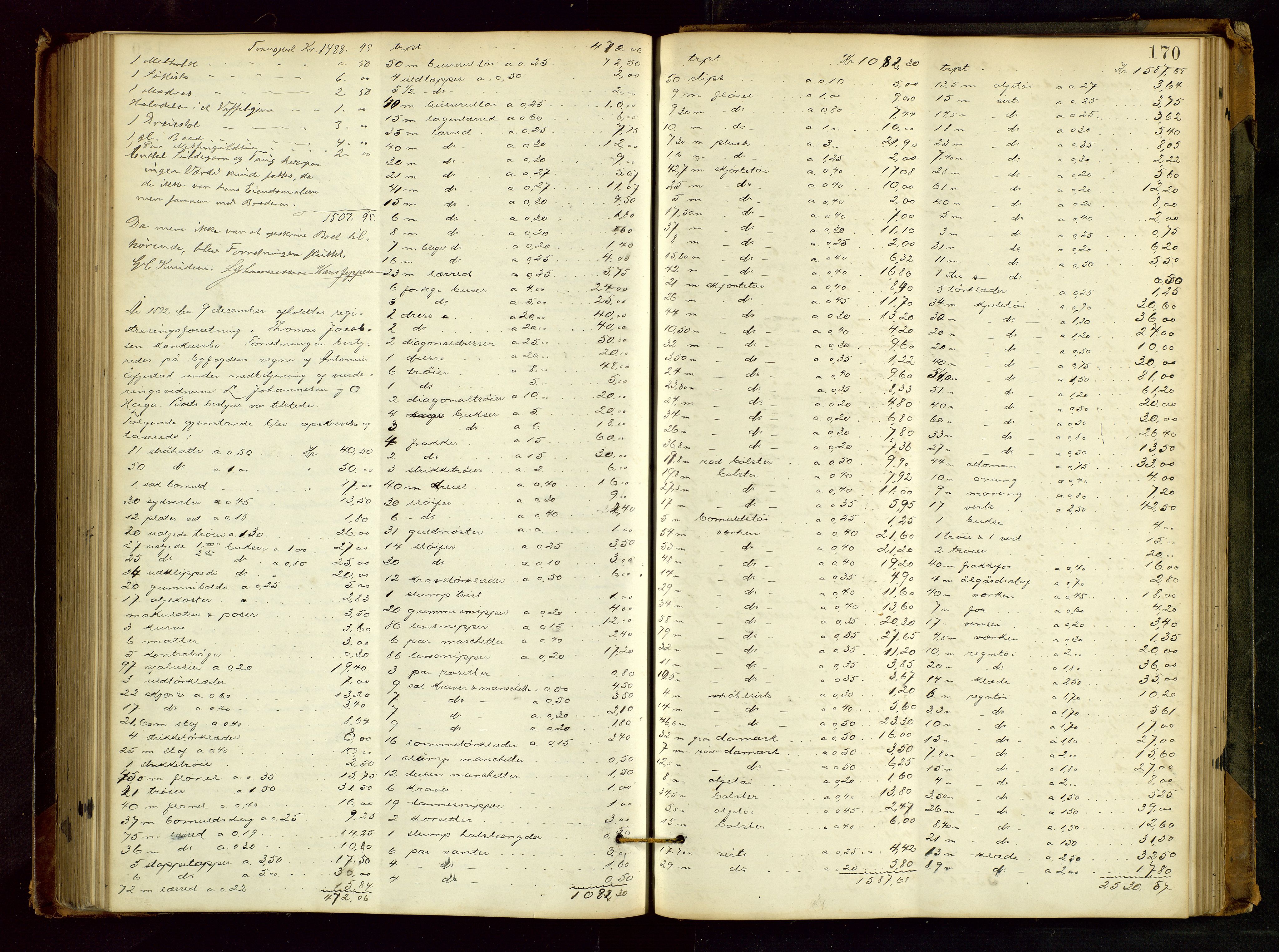 Haugesund tingrett, SAST/A-101415/01/IV/IVB/L0002: Skifteregistreringsprotokoll, med register, 1879-1898, s. 169b-170a