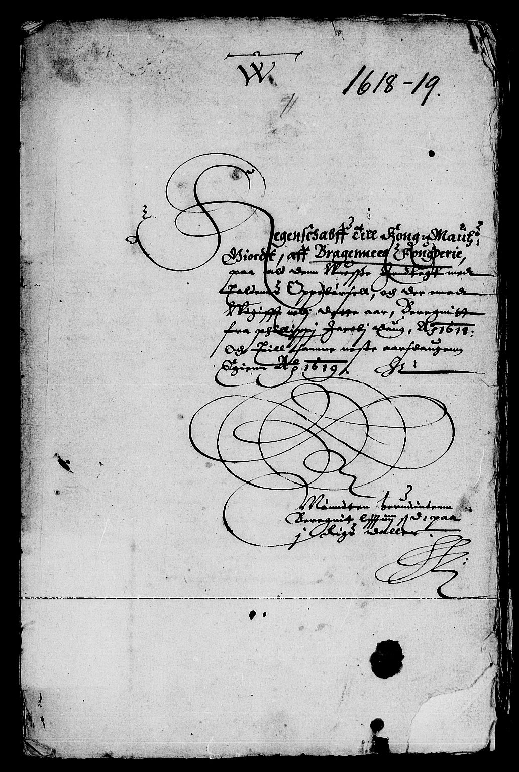 Rentekammeret inntil 1814, Reviderte regnskaper, Lensregnskaper, RA/EA-5023/R/Rb/Rba/L0048: Akershus len, 1618-1619