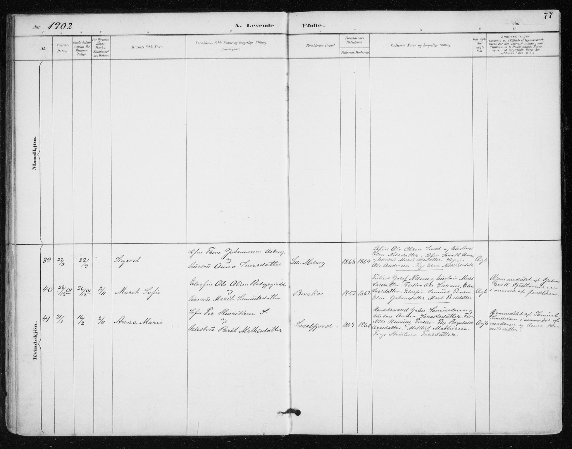 Tana sokneprestkontor, SATØ/S-1334/H/Ha/L0005kirke: Ministerialbok nr. 5, 1891-1903, s. 77