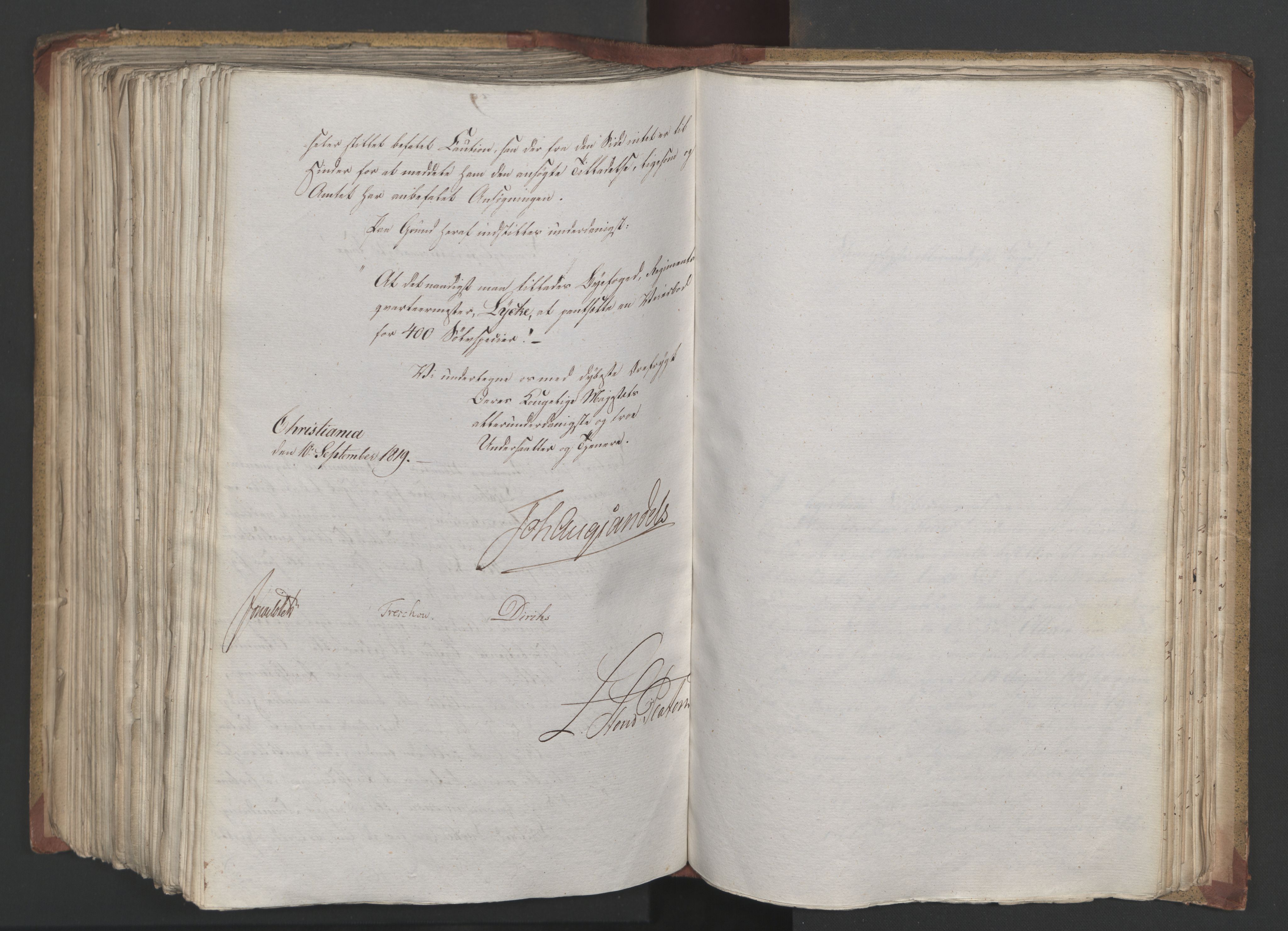 Statsrådsavdelingen i Stockholm, AV/RA-S-1003/D/Da/L0019: Regjeringsinnstillinger nr. 3856-4052, 1819, s. 396