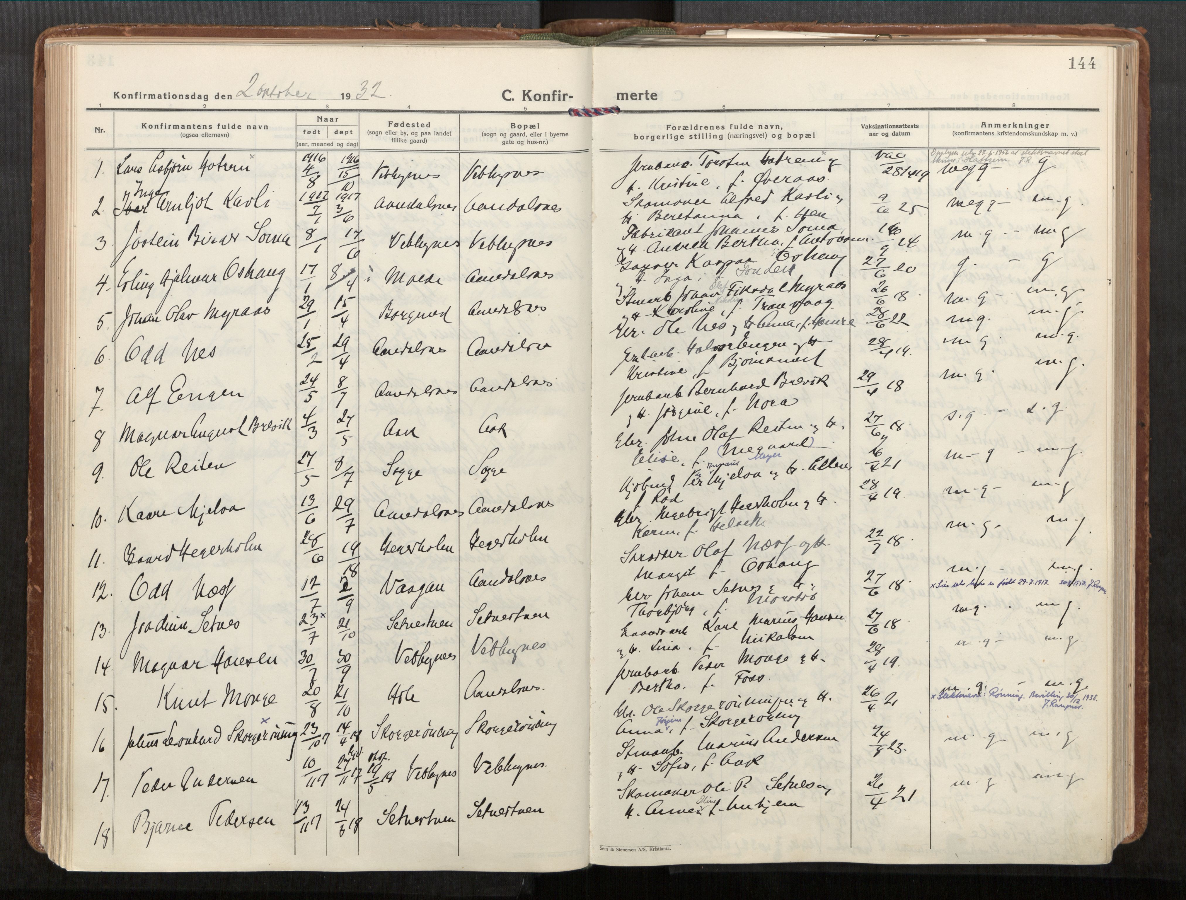 Ministerialprotokoller, klokkerbøker og fødselsregistre - Møre og Romsdal, AV/SAT-A-1454/544/L0587: Ministerialbok nr. 544A11, 1924-1954, s. 144