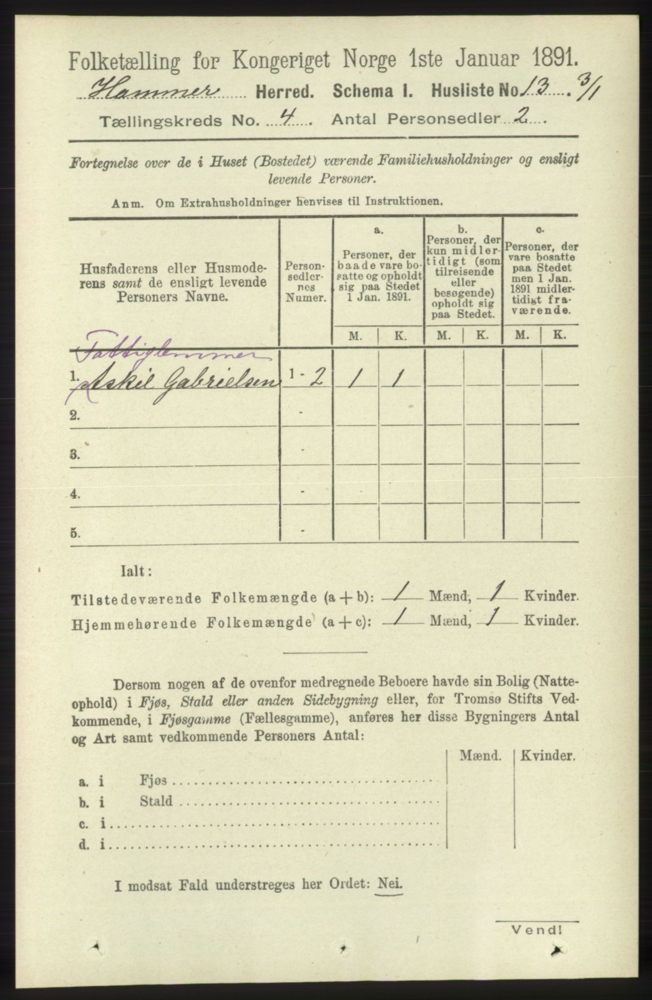 RA, Folketelling 1891 for 1254 Hamre herred, 1891, s. 904