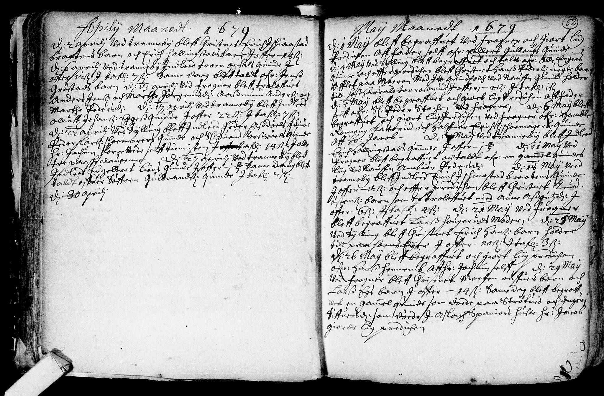 Lier kirkebøker, SAKO/A-230/F/Fa/L0001: Ministerialbok nr. I 1, 1672-1701, s. 52
