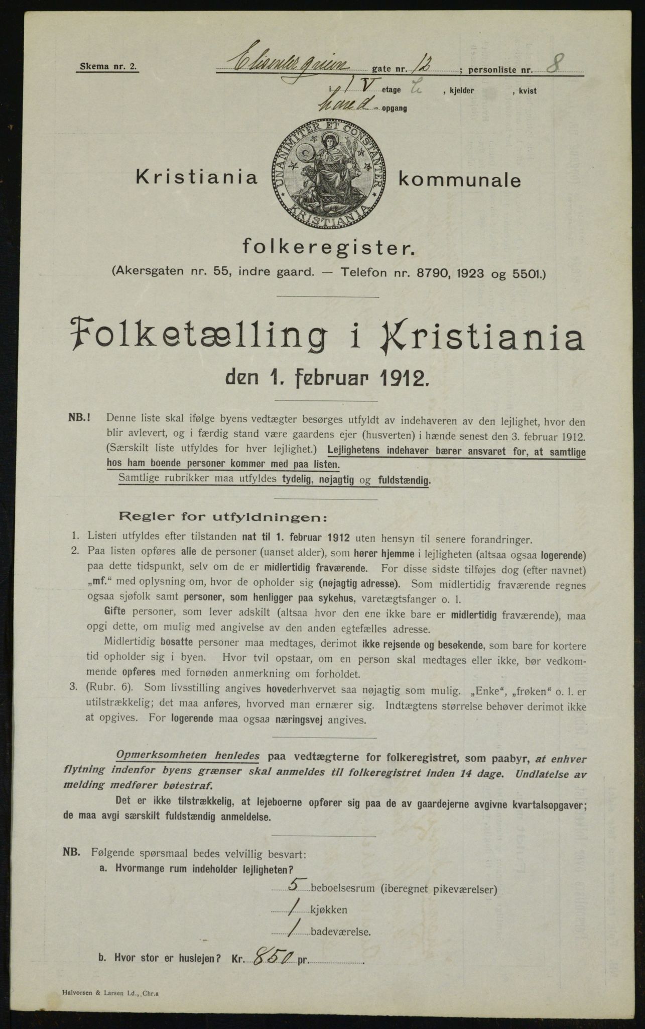 OBA, Kommunal folketelling 1.2.1912 for Kristiania, 1912, s. 20566