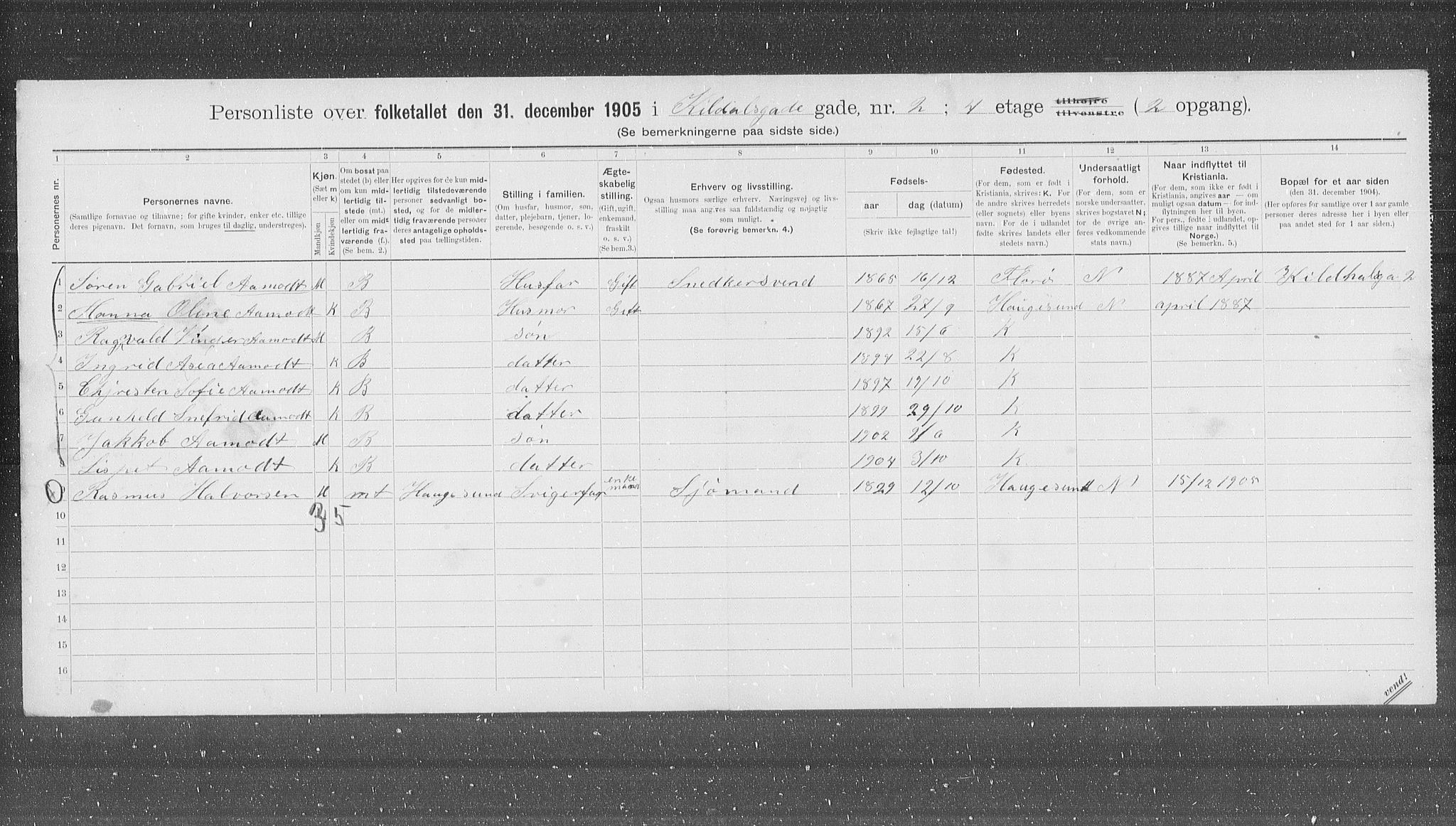 OBA, Kommunal folketelling 31.12.1905 for Kristiania kjøpstad, 1905, s. 25958
