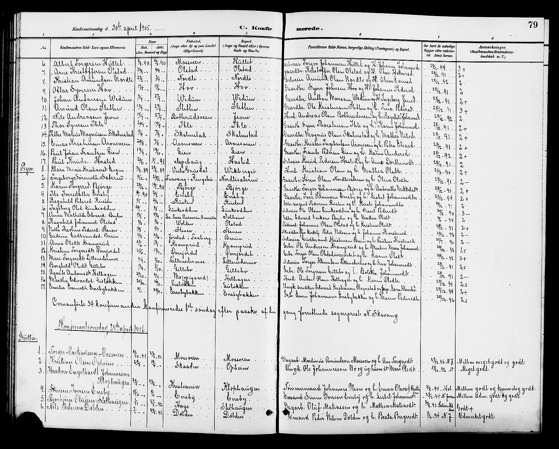 Øyer prestekontor, AV/SAH-PREST-084/H/Ha/Hab/L0005: Klokkerbok nr. 5, 1897-1913, s. 79