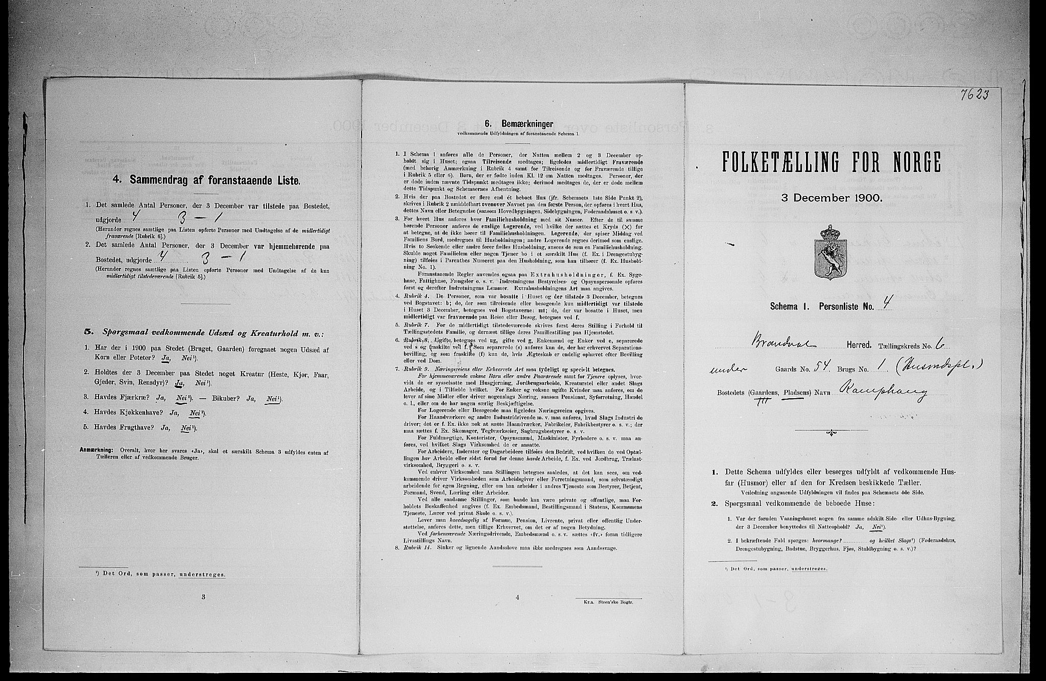 SAH, Folketelling 1900 for 0422 Brandval herred, 1900, s. 735