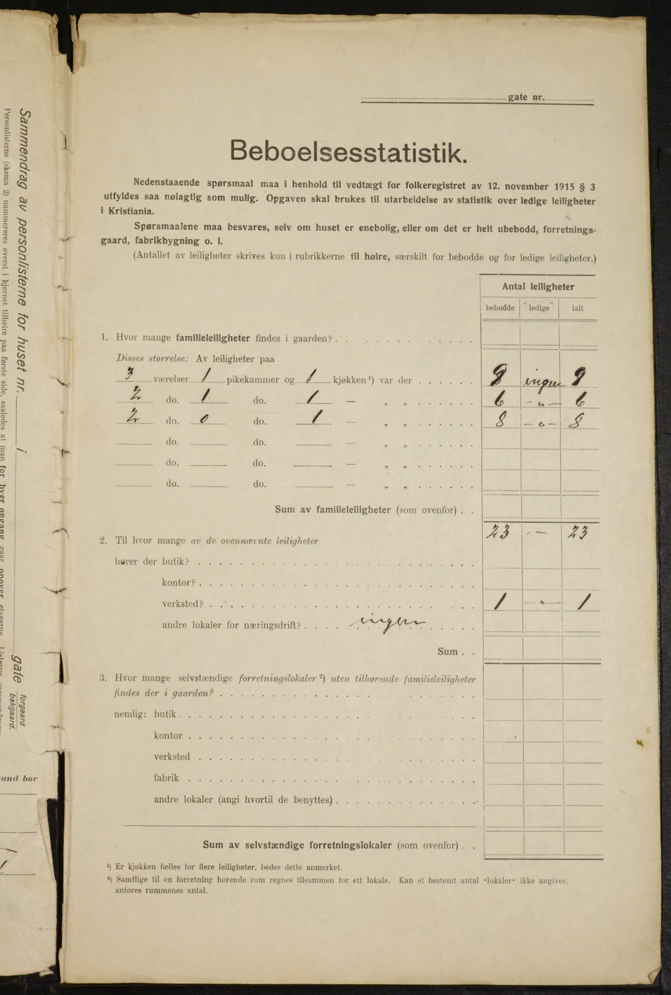 OBA, Kommunal folketelling 1.2.1916 for Kristiania, 1916, s. 129885