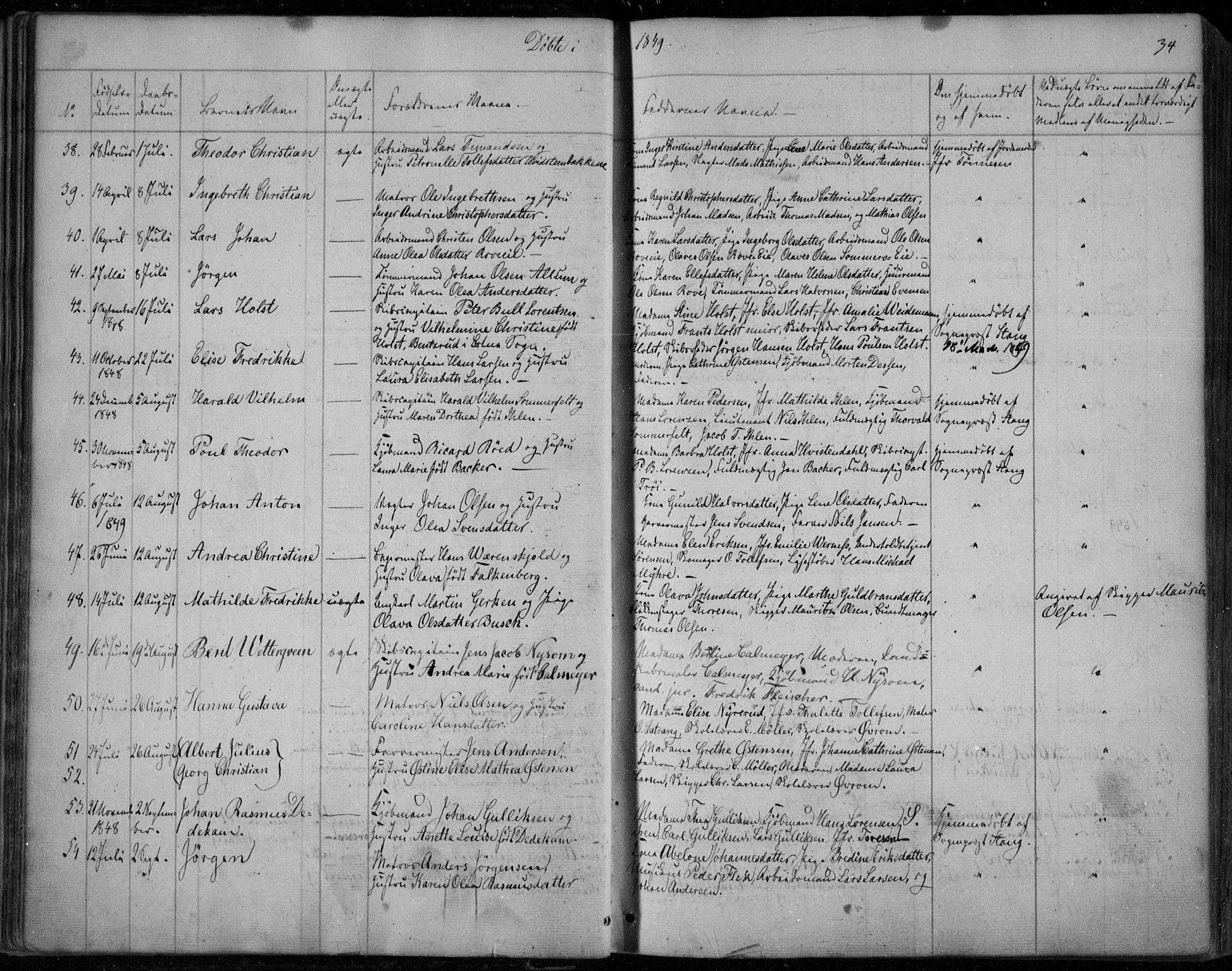 Holmestrand kirkebøker, AV/SAKO-A-346/F/Fa/L0002: Ministerialbok nr. 2, 1840-1866, s. 34