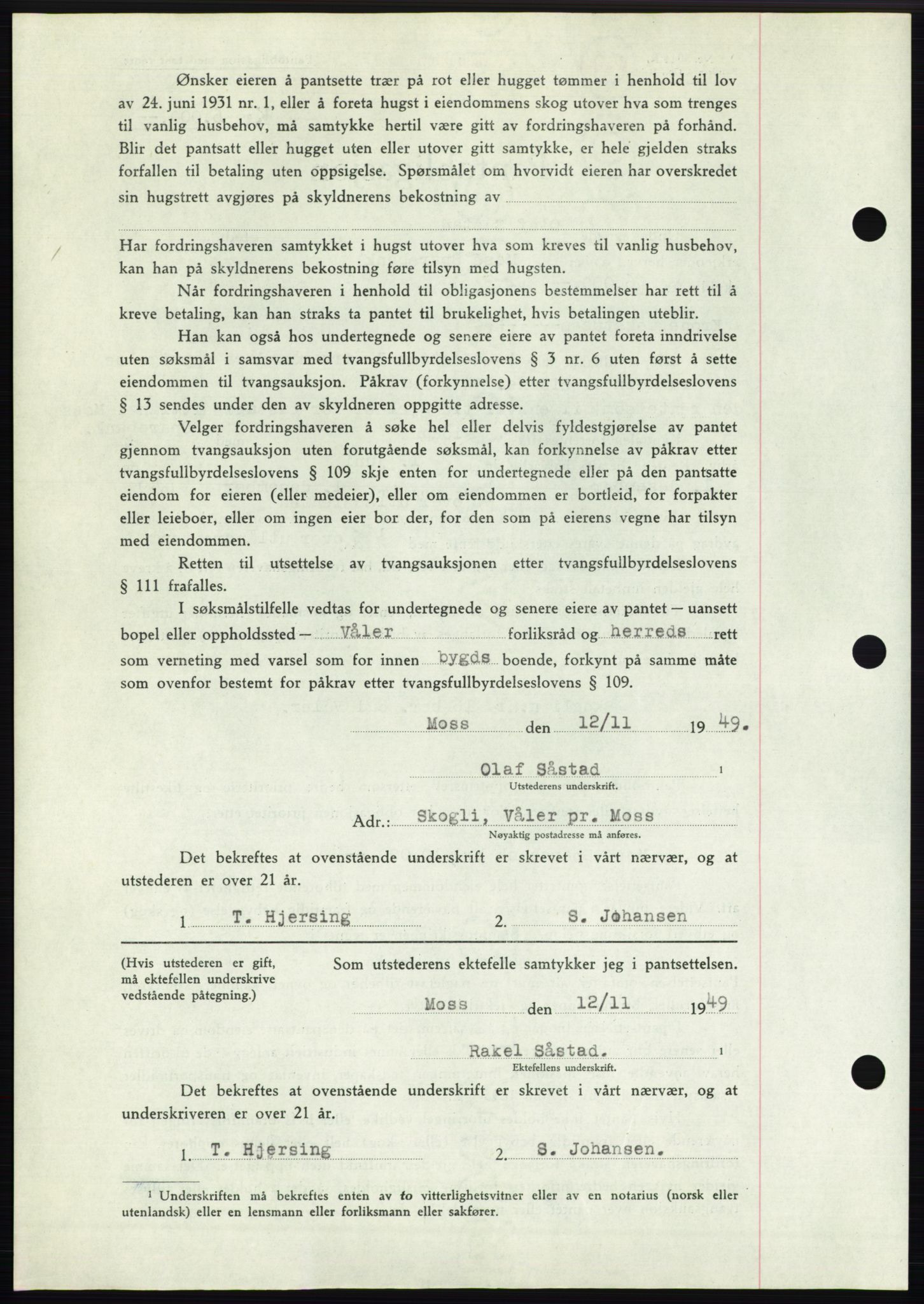 Moss sorenskriveri, SAO/A-10168: Pantebok nr. B23, 1949-1950, Dagboknr: 3470/1949