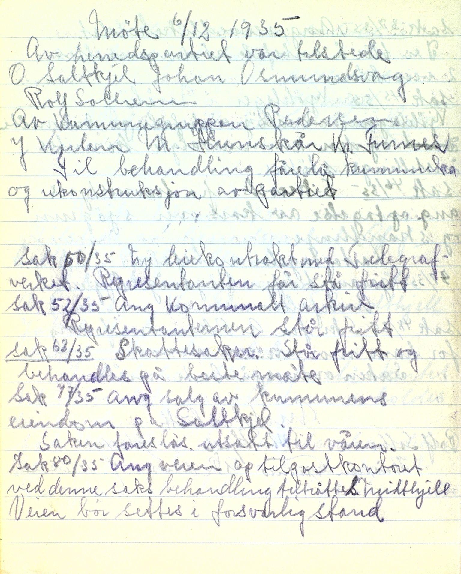 Sør-Vågsøy Heradsparti av DNA, VLFK/SFF-88144/100/L0001: Møtebok, 1934-1937