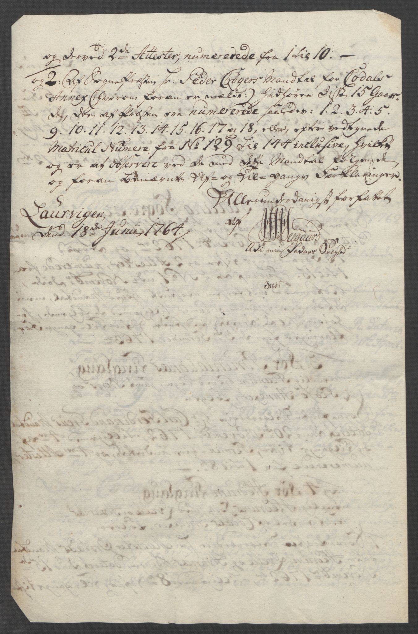 Rentekammeret inntil 1814, Reviderte regnskaper, Fogderegnskap, AV/RA-EA-4092/R33/L2033: Ekstraskatten Larvik grevskap, 1762-1764, s. 403