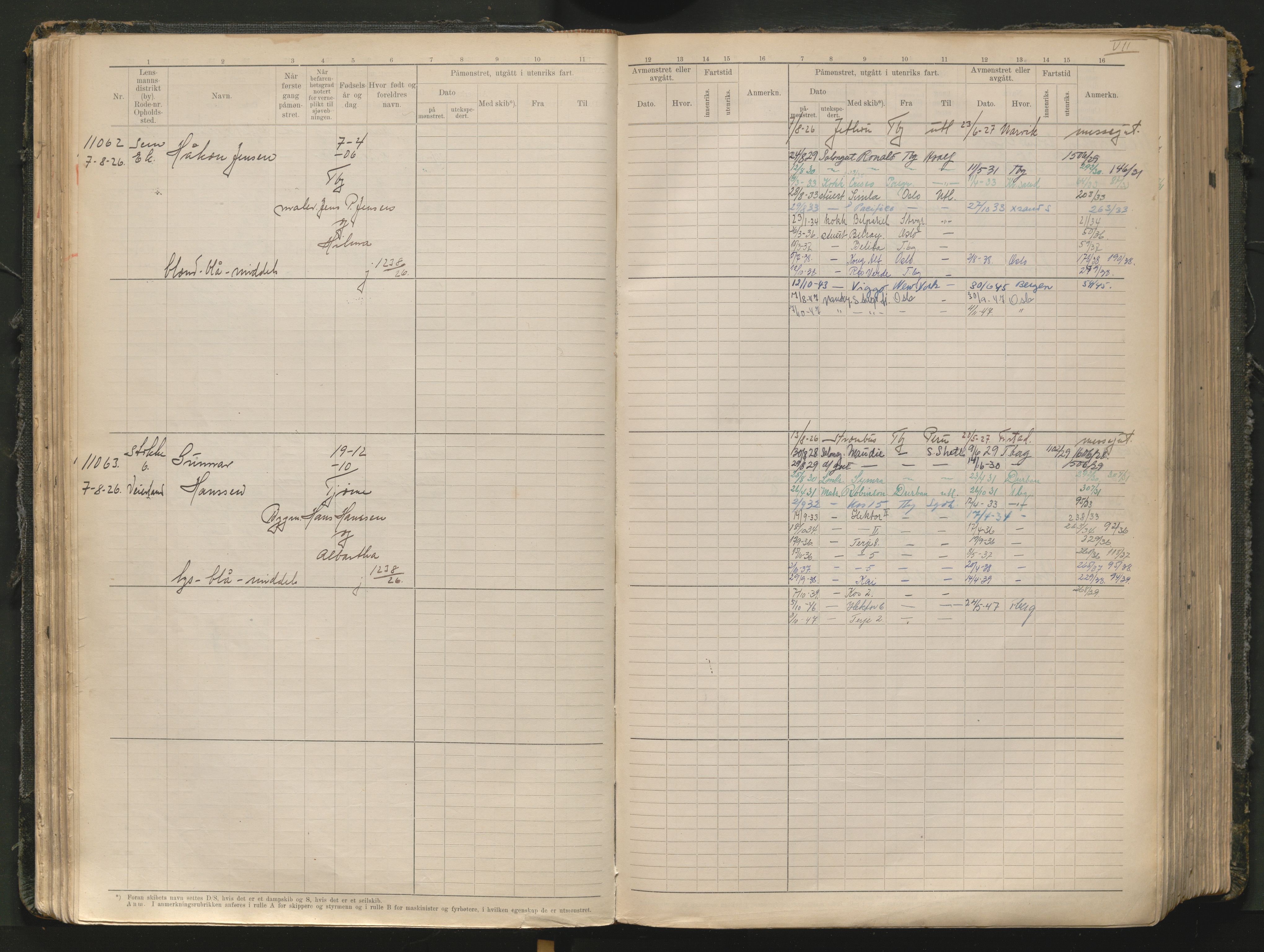 Tønsberg innrulleringskontor, AV/SAKO-A-786/F/Fc/Fcb/L0012: Hovedrulle Patent nr. 10828-12216, 1925-1948