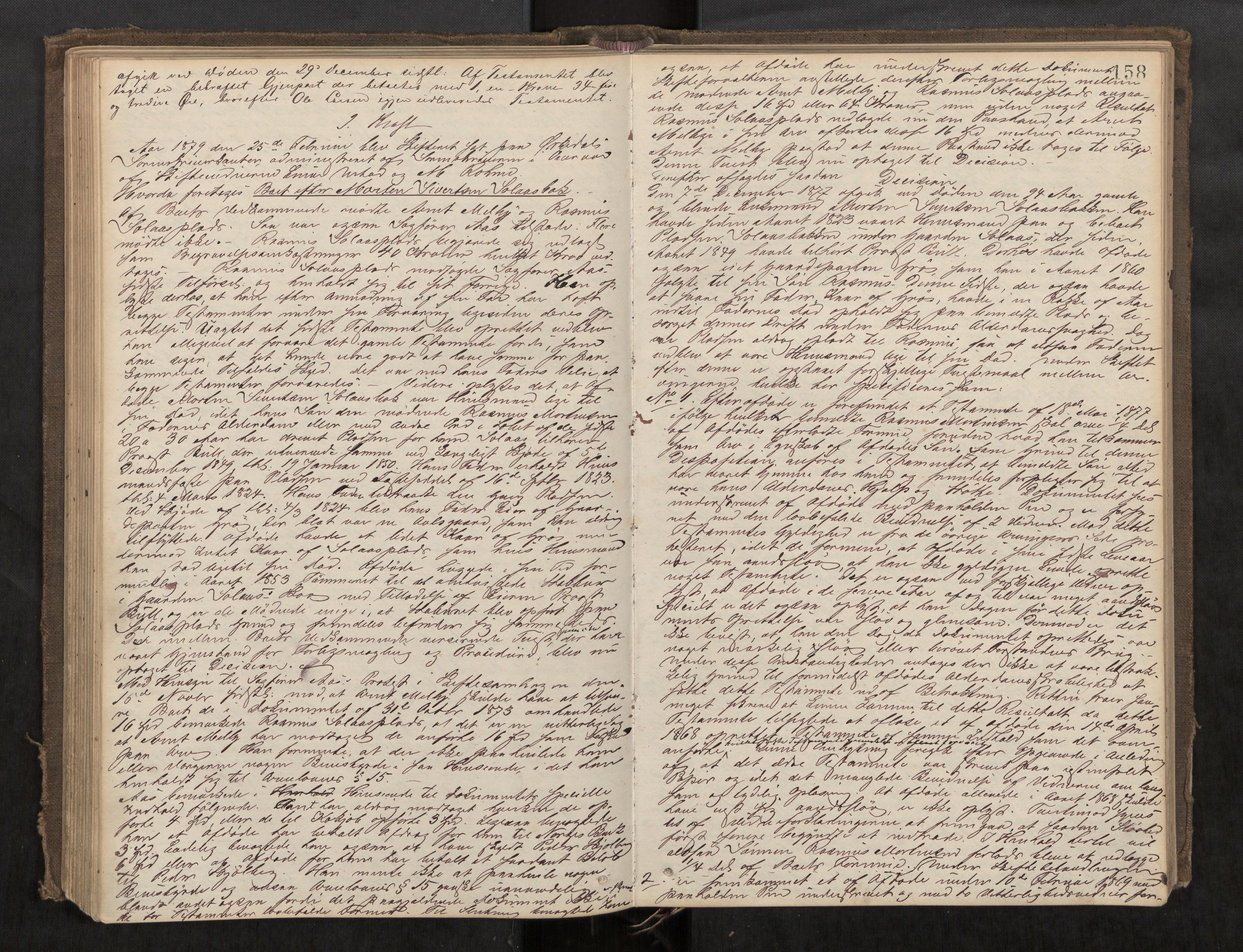 Orkdal sorenskriveri, AV/SAT-A-4169/1/3/3B/L0006: Skiftebehandlingsprotokoll, 1870-1885, s. 157b-158a