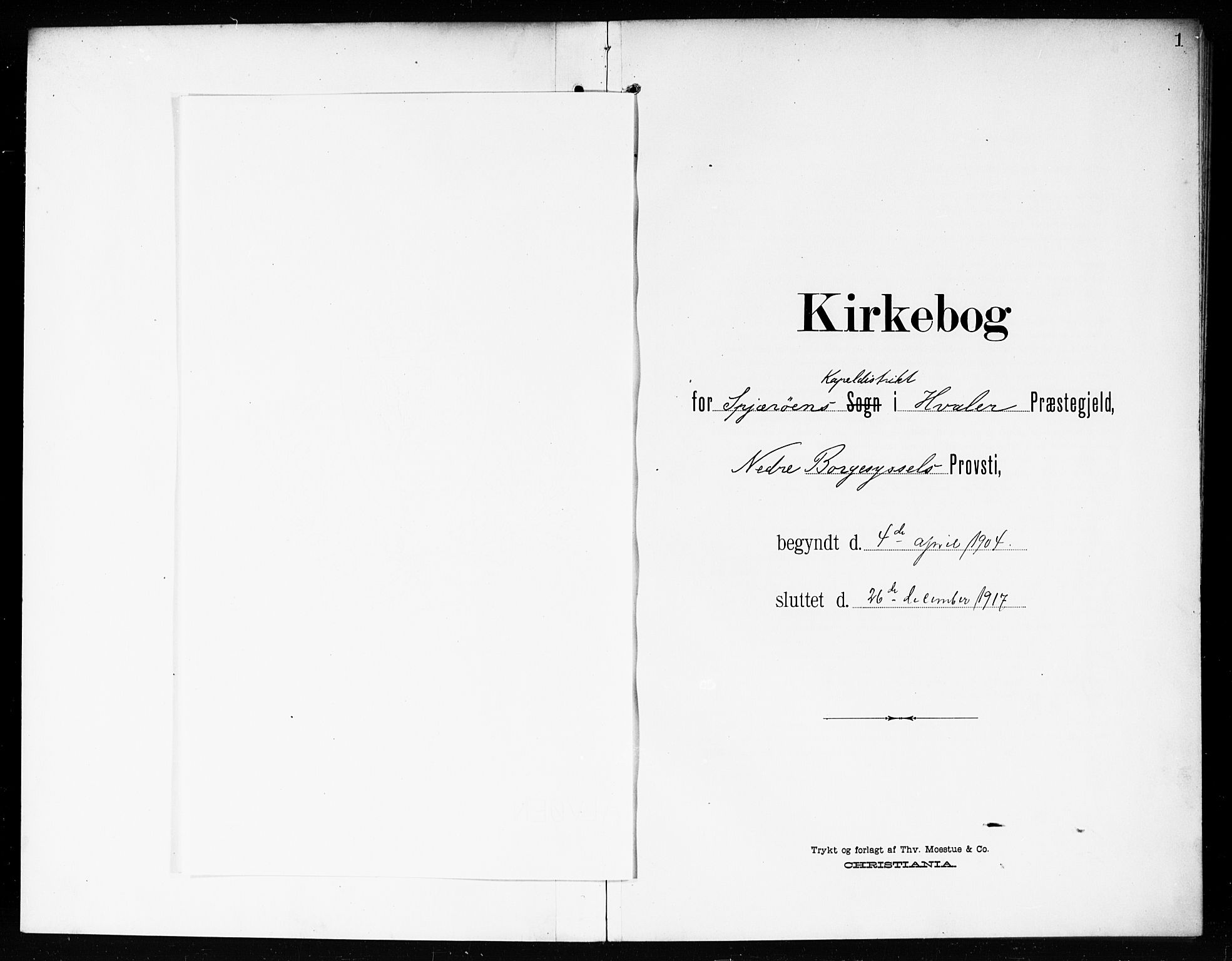 Hvaler prestekontor Kirkebøker, SAO/A-2001/G/Gb/L0003: Klokkerbok nr. II 3, 1904-1917, s. 1