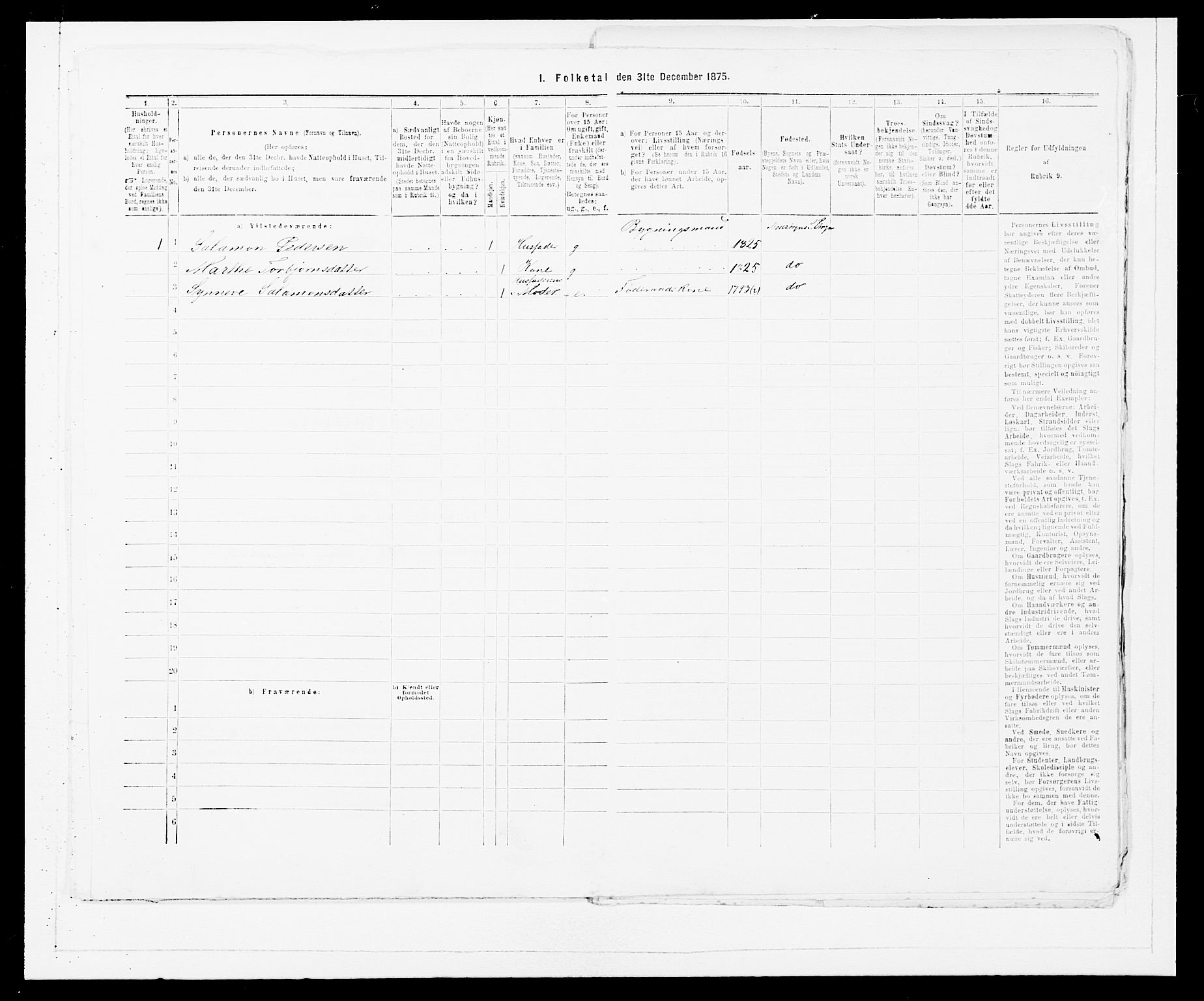 SAB, Folketelling 1875 for 1448P Stryn prestegjeld, 1875, s. 81