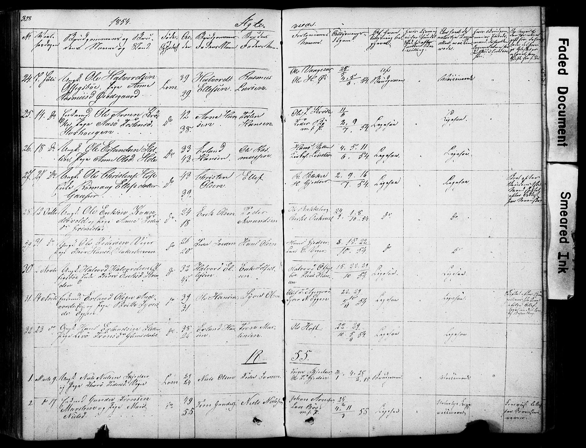 Lom prestekontor, AV/SAH-PREST-070/L/L0012: Klokkerbok nr. 12, 1845-1873, s. 328-329