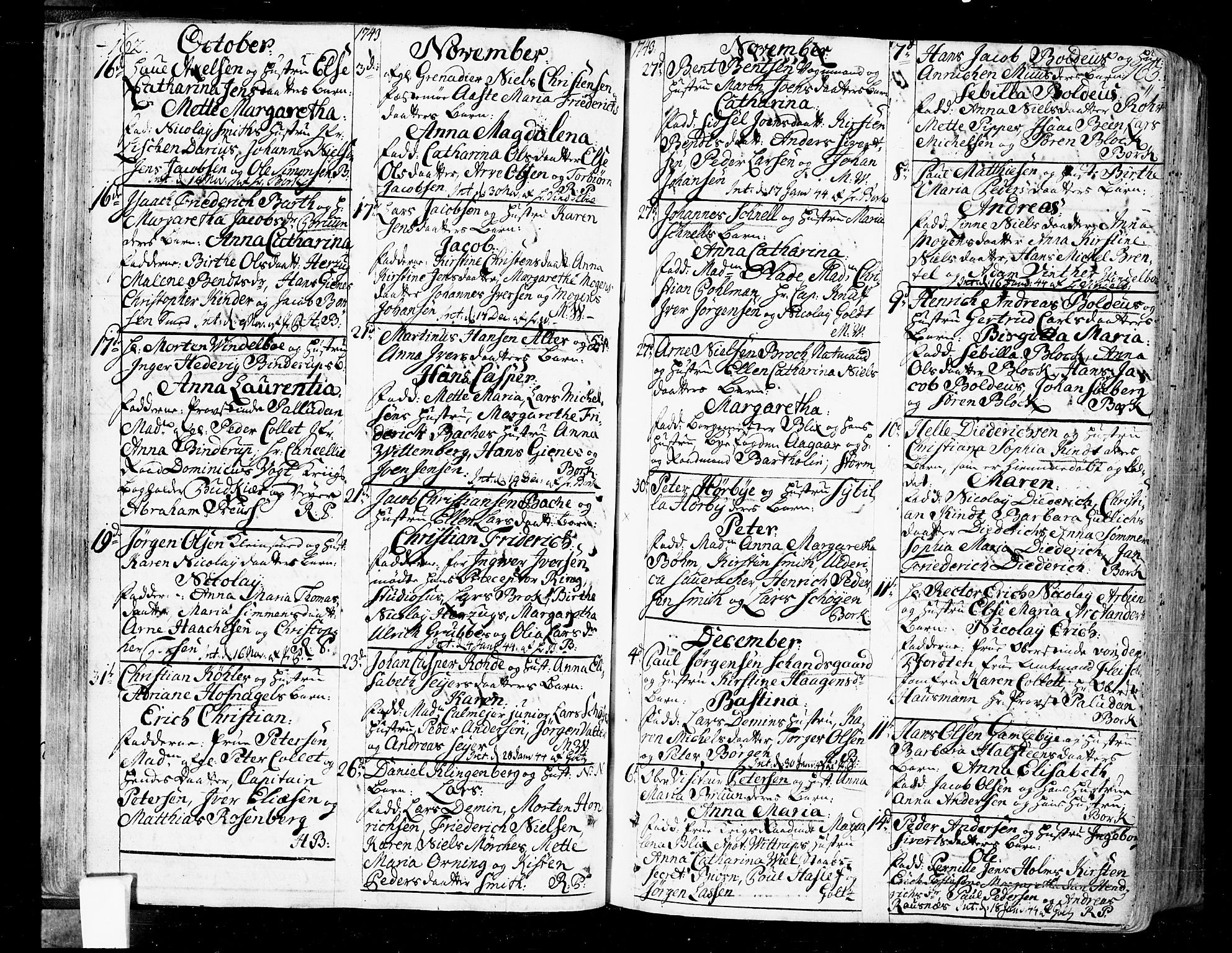 Oslo domkirke Kirkebøker, SAO/A-10752/F/Fa/L0004: Ministerialbok nr. 4, 1743-1786, s. 162-163