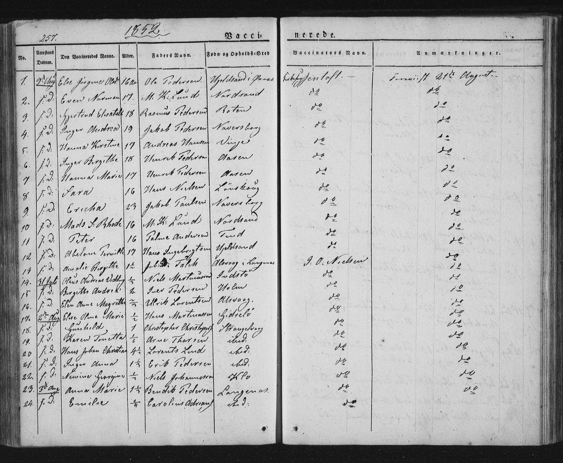 Ministerialprotokoller, klokkerbøker og fødselsregistre - Nordland, AV/SAT-A-1459/893/L1332: Ministerialbok nr. 893A05, 1841-1858, s. 257