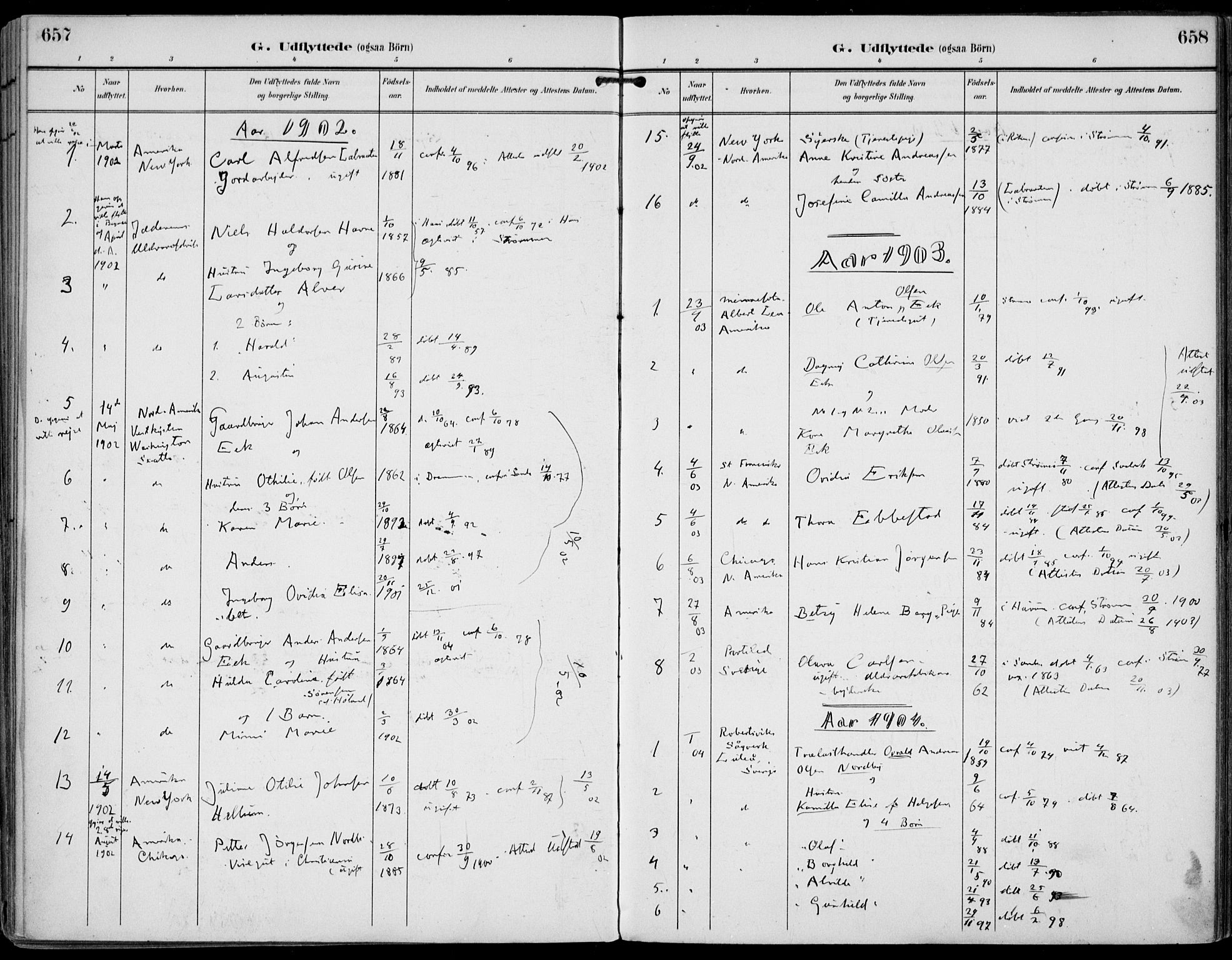 Strømm kirkebøker, AV/SAKO-A-322/F/Fa/L0005: Ministerialbok nr. I 5, 1898-1919, s. 657-658