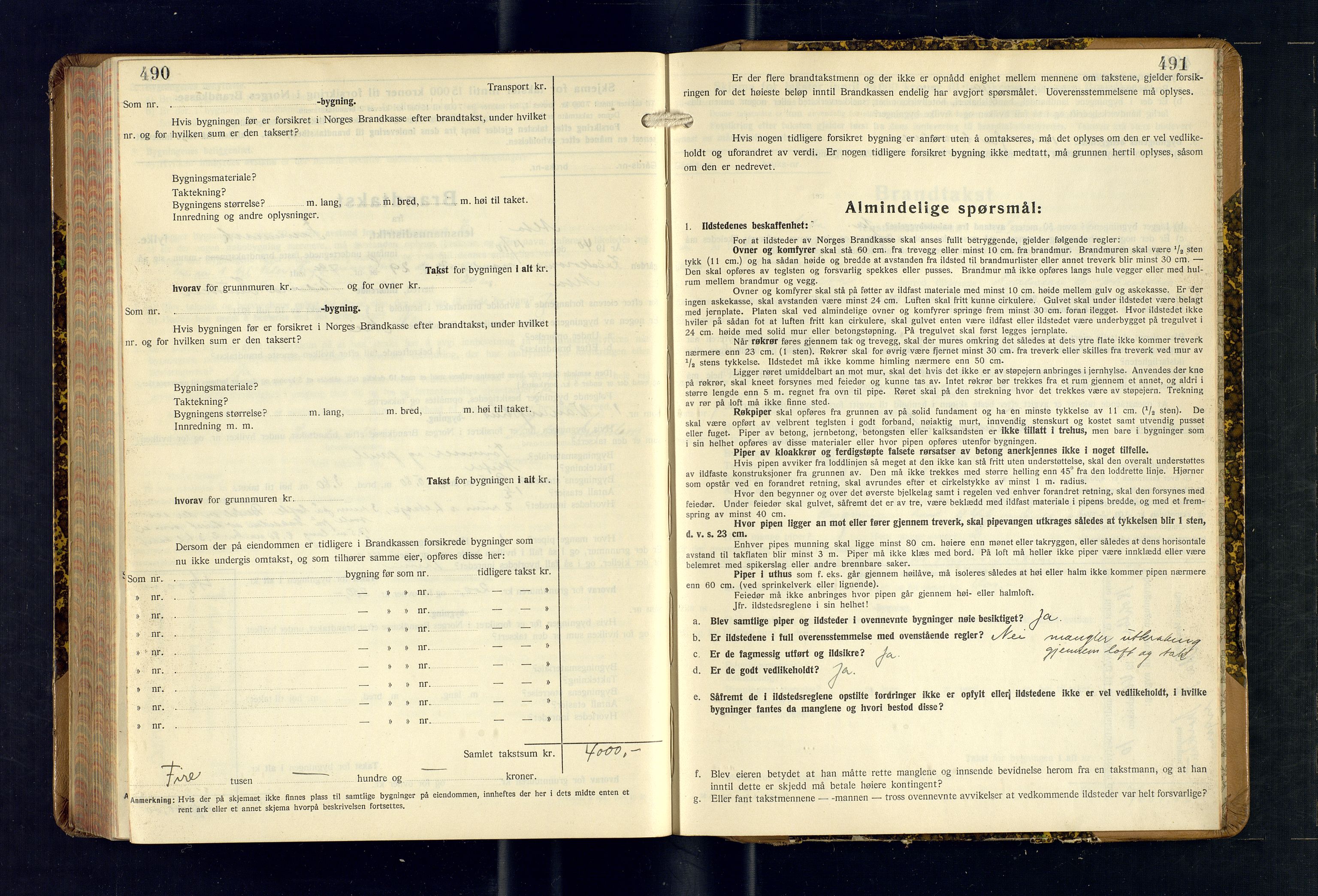 Alta lensmannskontor, AV/SATØ-S-1165/O/Ob/L0178: Branntakstprotokoll, 1937-1940, s. 490-491