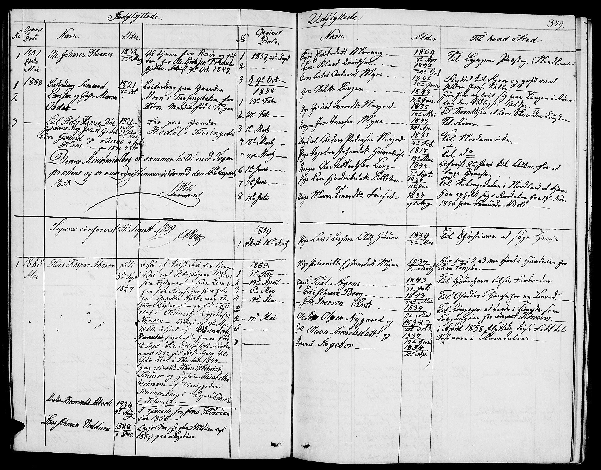 Tolga prestekontor, AV/SAH-PREST-062/L/L0004: Klokkerbok nr. 4, 1845-1887, s. 349
