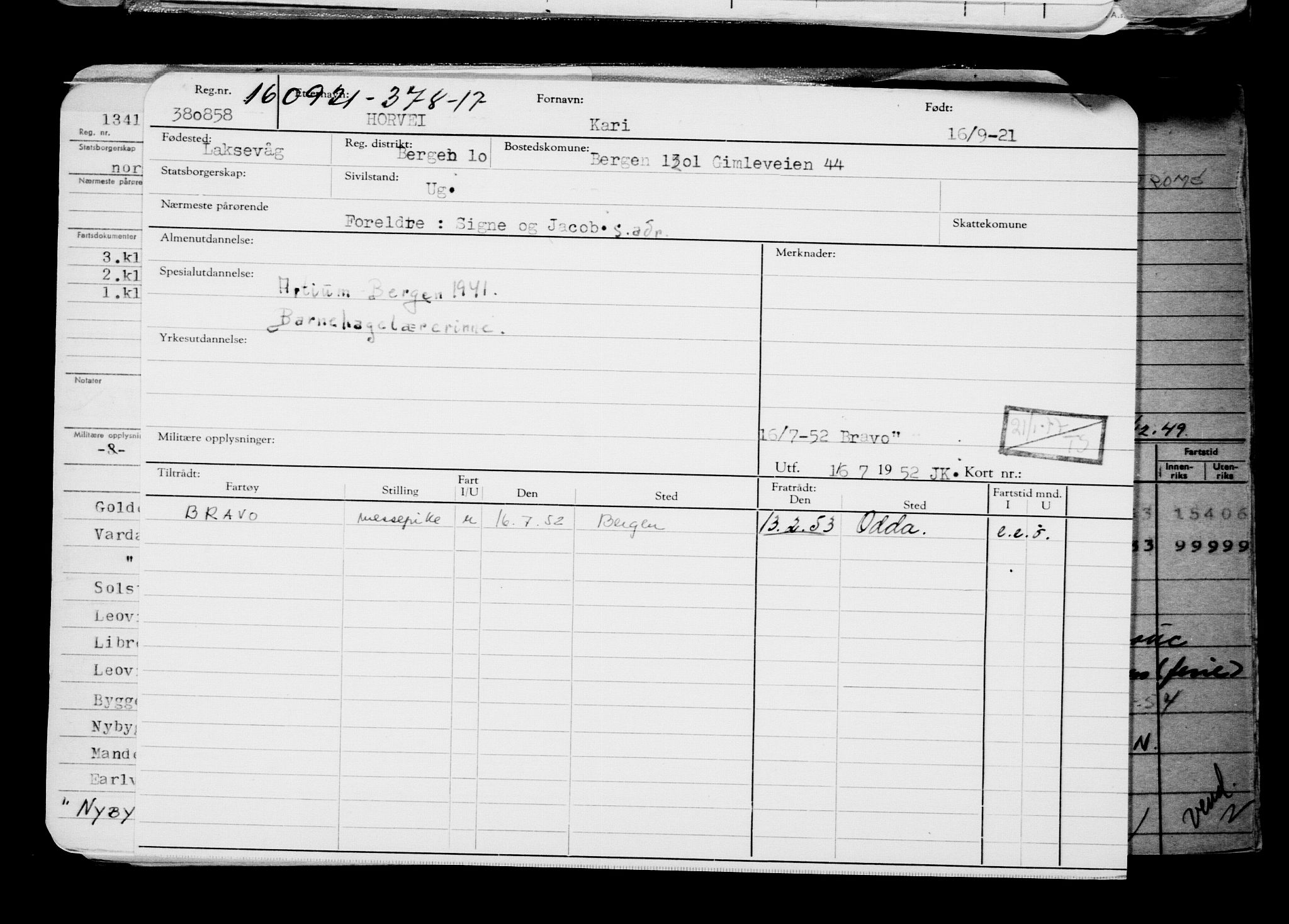 Direktoratet for sjømenn, AV/RA-S-3545/G/Gb/L0198: Hovedkort, 1921, s. 30