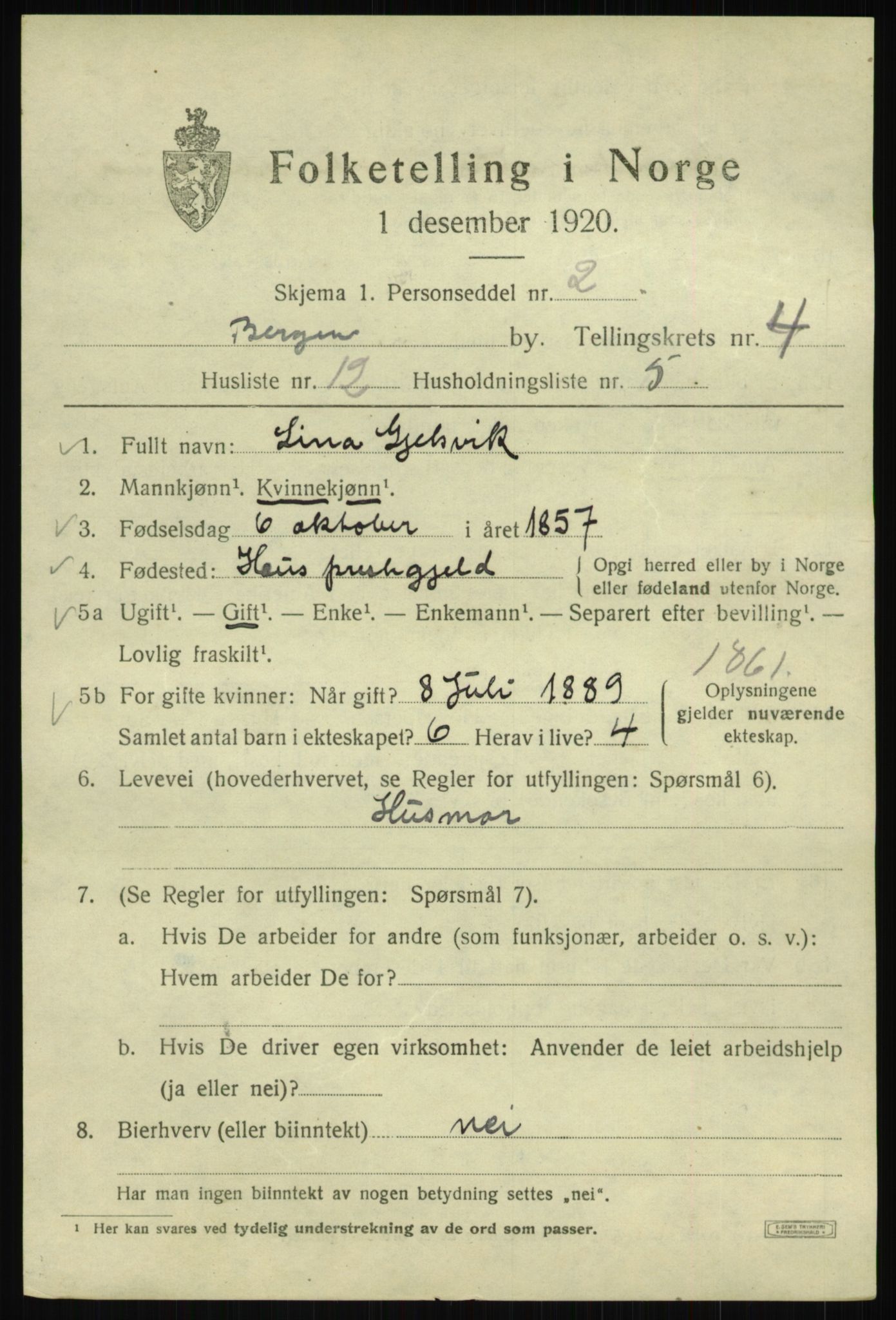 SAB, Folketelling 1920 for 1301 Bergen kjøpstad, 1920, s. 63799
