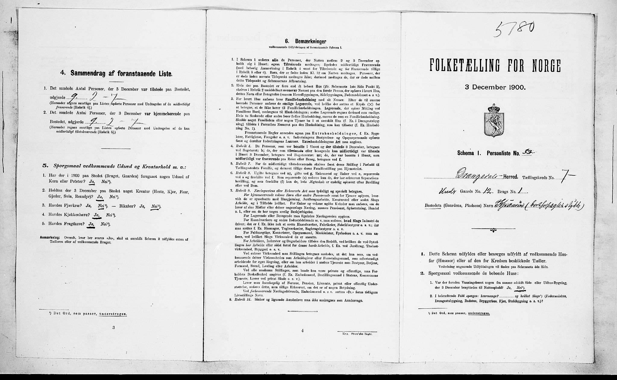 SAKO, Folketelling 1900 for 0817 Drangedal herred, 1900, s. 628