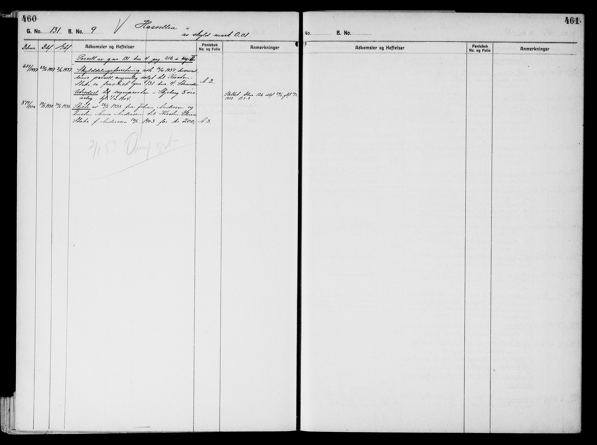 Tune sorenskriveri, AV/SAO-A-10470/G/Ga/Gab/Gabf/L0003: Panteregister nr. VI 3, 1926-1953, s. 460-461