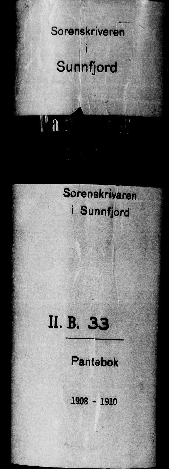 Sunnfjord tingrett, AV/SAB-A-3201/1/G/Gb/Gba/L0033: Pantebok nr. II.B.33, 1908-1910