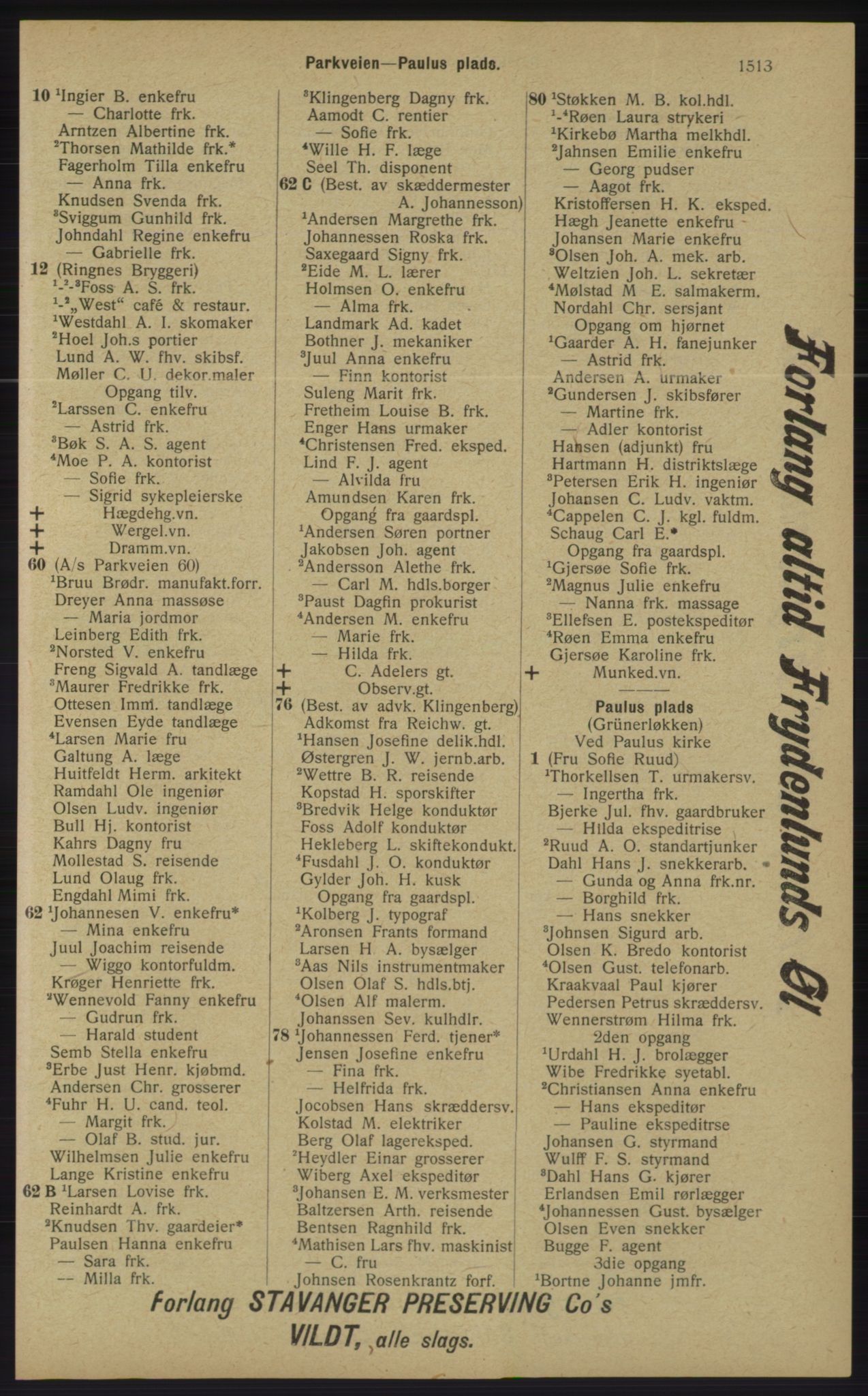Kristiania/Oslo adressebok, PUBL/-, 1913, s. 1469
