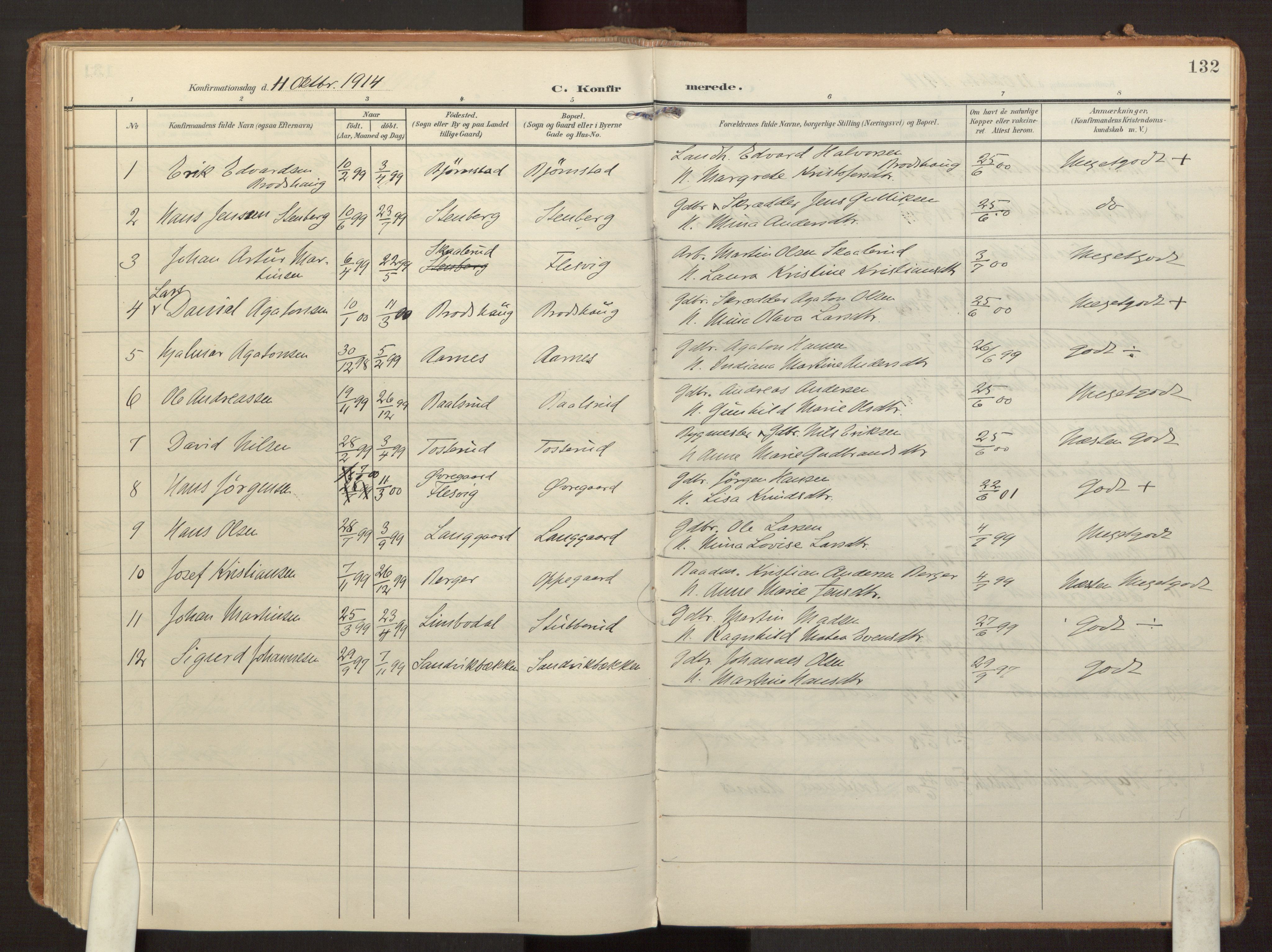 Hurdal prestekontor Kirkebøker, AV/SAO-A-10889/F/Fb/L0004: Ministerialbok nr. II 4, 1902-1924, s. 132