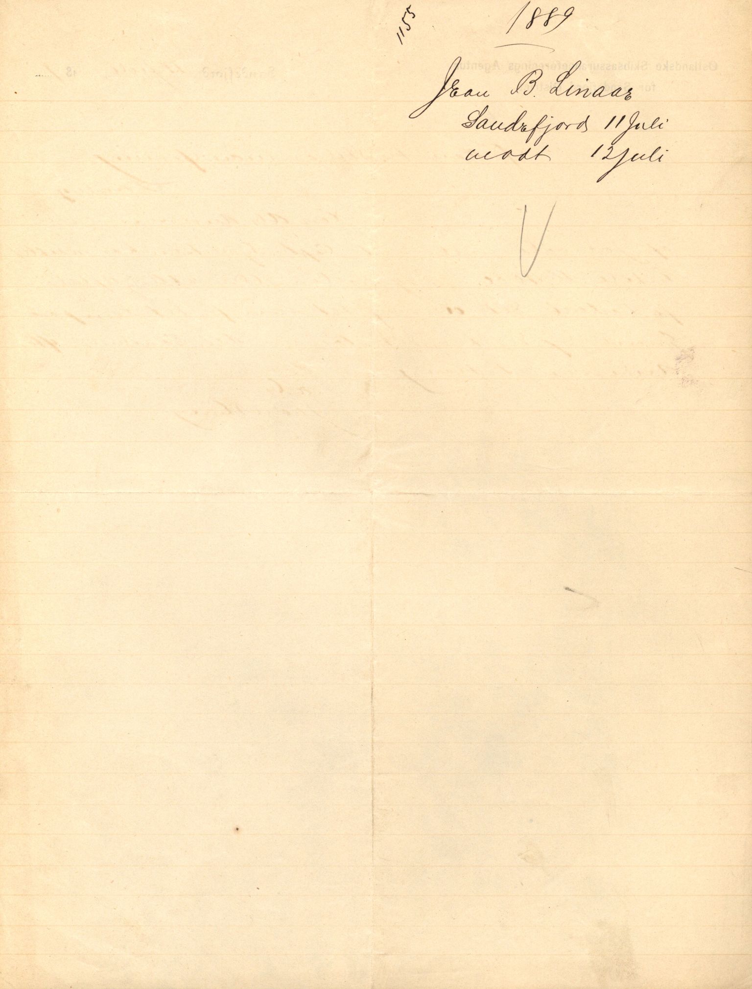 Pa 63 - Østlandske skibsassuranceforening, VEMU/A-1079/G/Ga/L0023/0011: Havaridokumenter / Joanchas, Lympha, Glengarin, Korsvei, Heldine, Sirius, 1889, s. 5