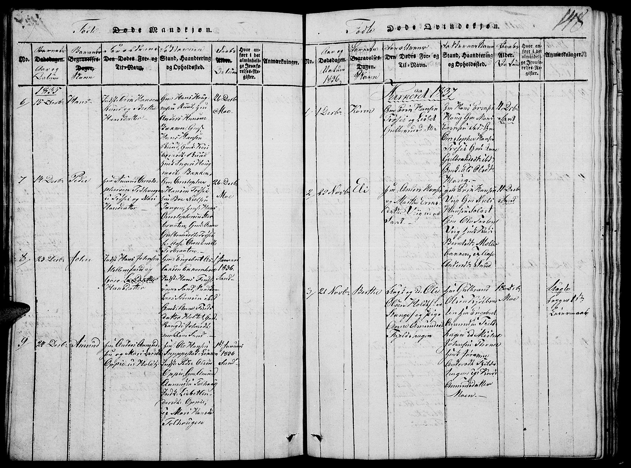 Nord-Odal prestekontor, AV/SAH-PREST-032/H/Ha/Hab/L0001: Klokkerbok nr. 1, 1819-1838, s. 148
