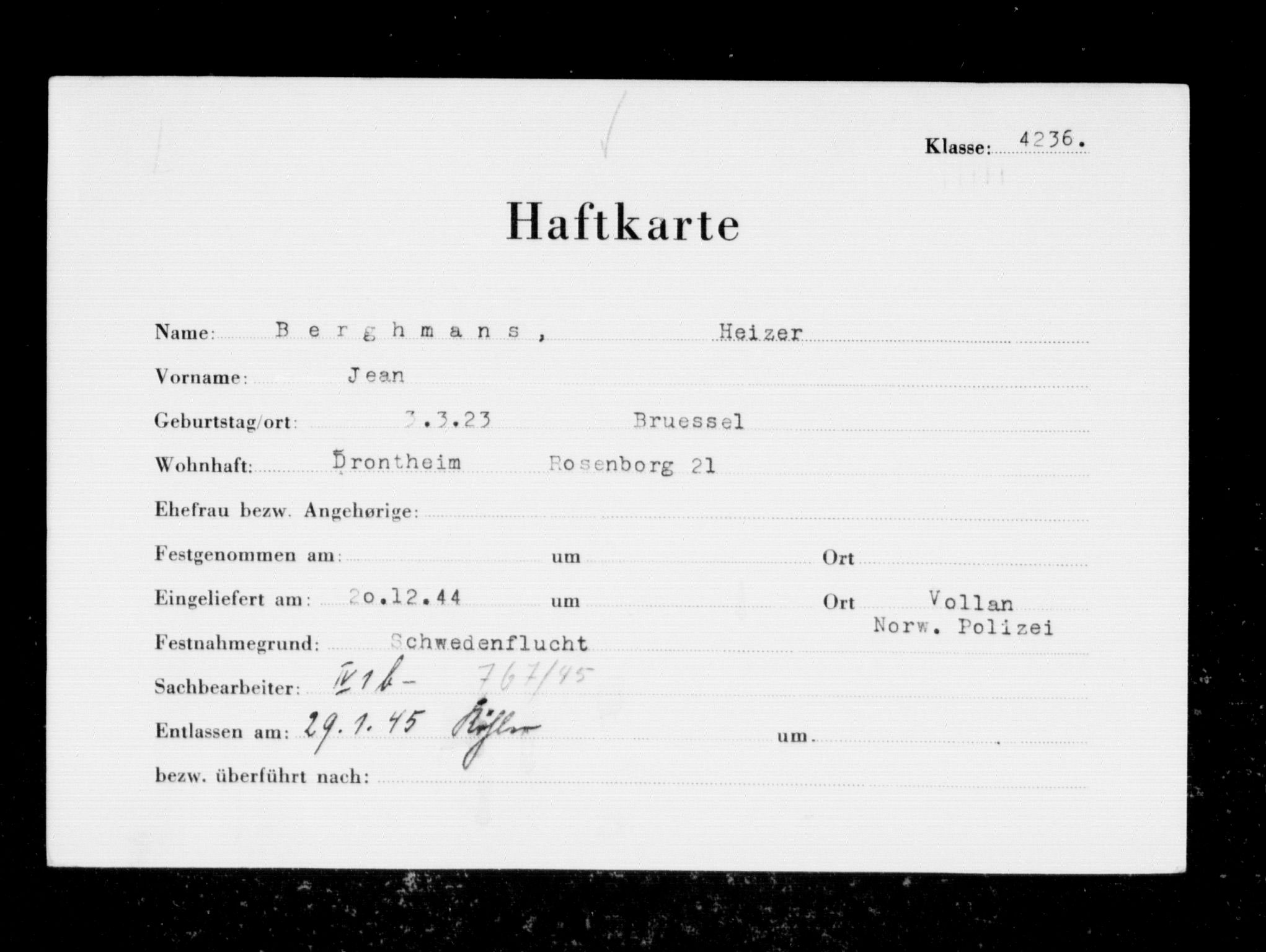 Befehlshaber der Sicherheitspolizei und des SD, RA/RAFA-5969/F/Fc/L0012: Fangeregister Falstad: Utenlandske fanger fra Danmark, Finland, Italia, Nederland og Tyskland, 1941-1945