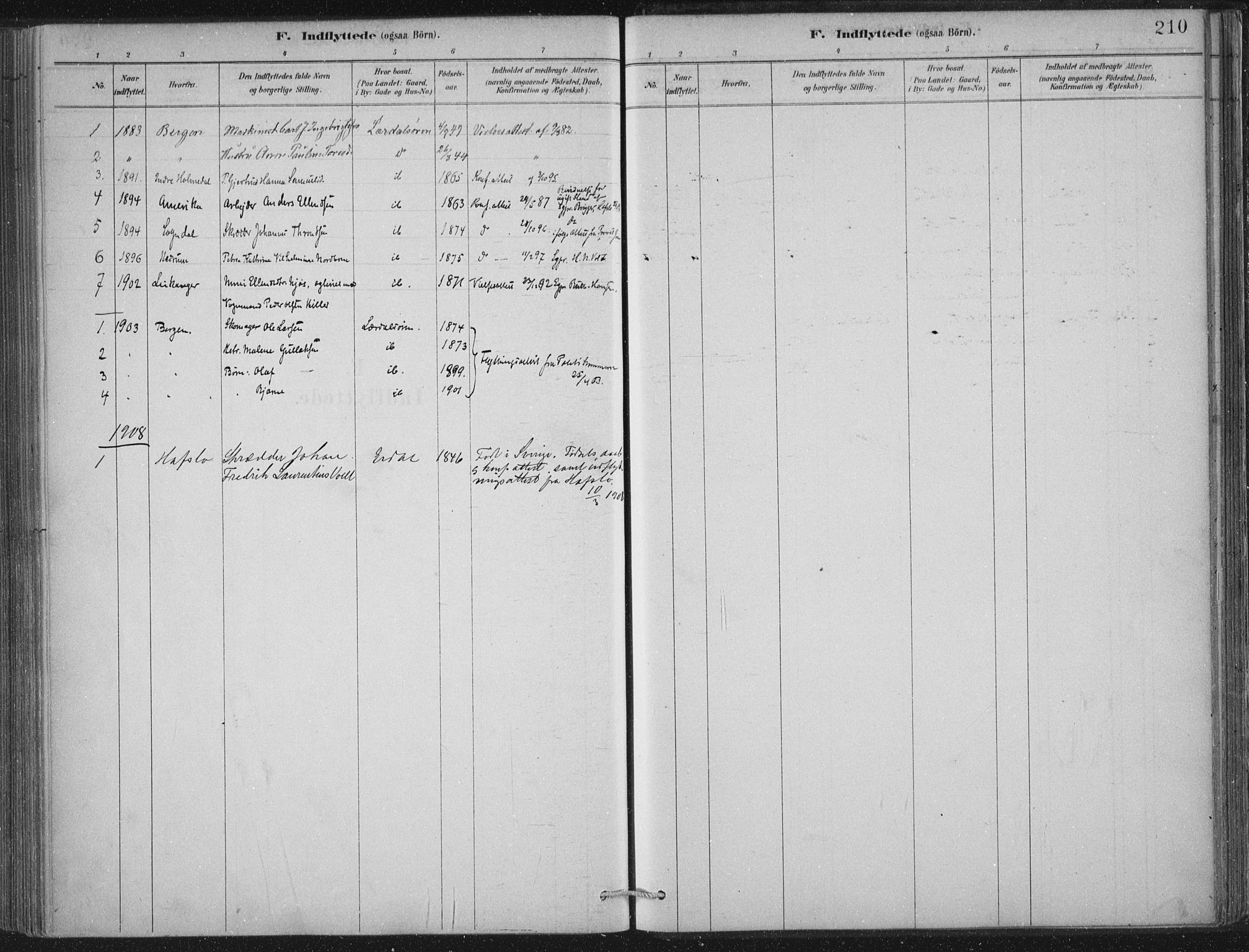 Lærdal sokneprestembete, AV/SAB-A-81201: Ministerialbok nr. D  1, 1878-1908, s. 210