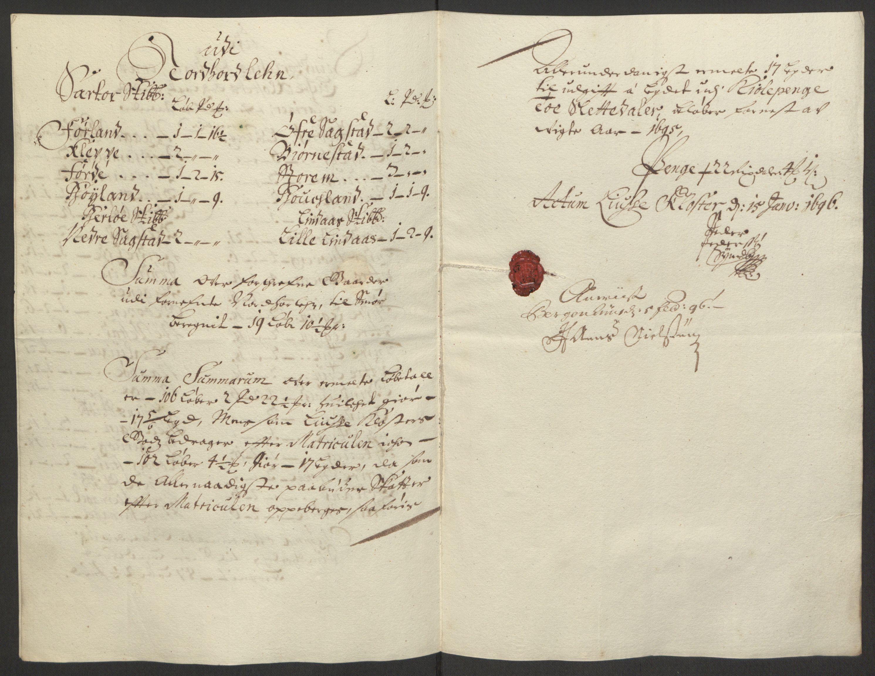 Rentekammeret inntil 1814, Reviderte regnskaper, Fogderegnskap, RA/EA-4092/R50/L3159: Fogderegnskap Lyse kloster, 1691-1709, s. 44