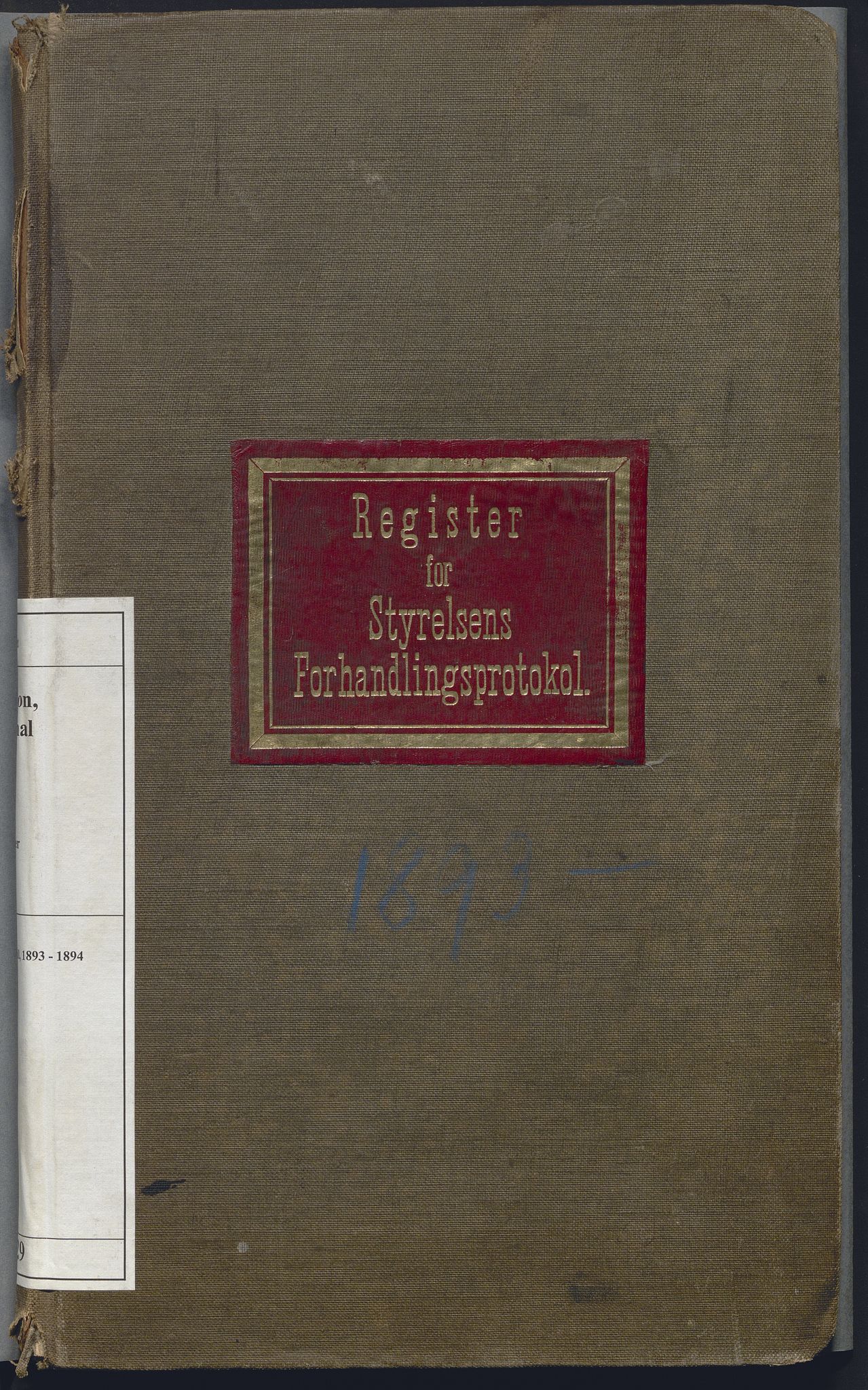 Norges statsbaner, Administrasjons- økonomi- og personalavdelingen, AV/RA-S-3412/A/Aa/L0029: Register til forhandlingsprotokoll, 1893-1894