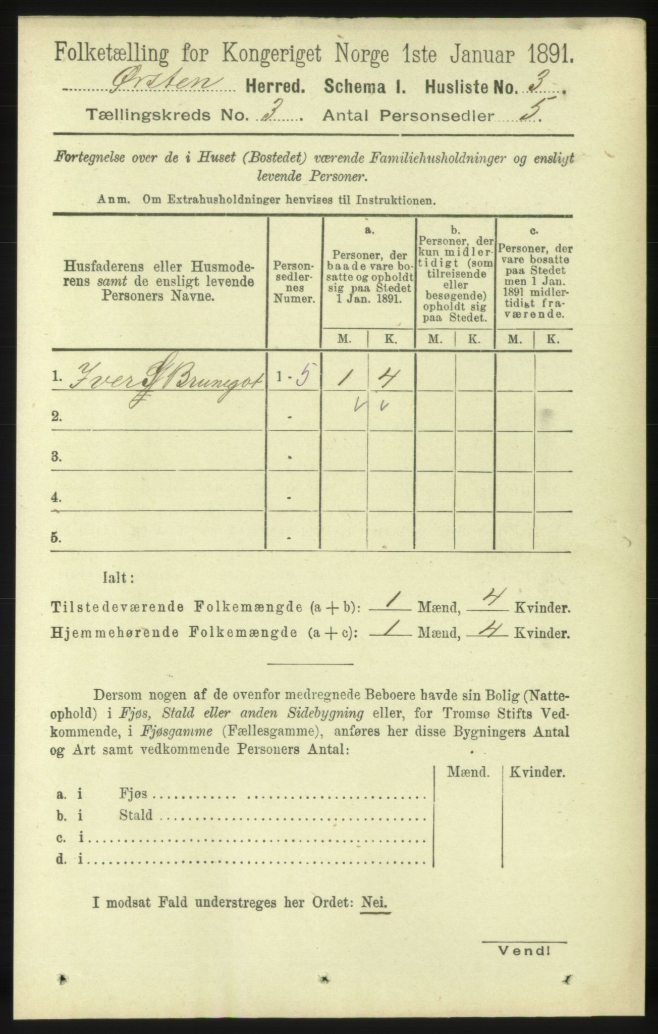 RA, Folketelling 1891 for 1520 Ørsta herred, 1891, s. 1154