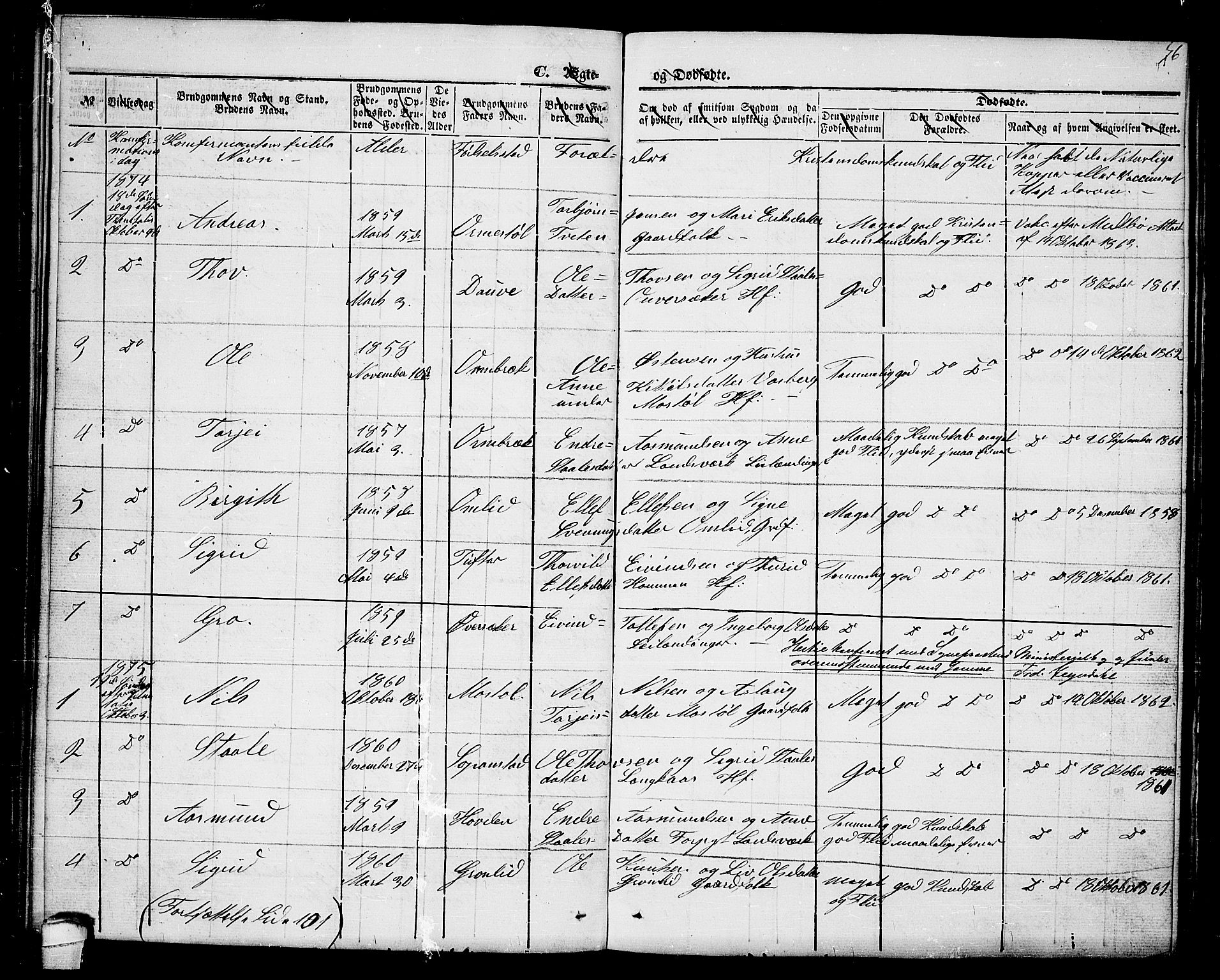 Lårdal kirkebøker, AV/SAKO-A-284/G/Gc/L0002: Klokkerbok nr. III 2, 1852-1877, s. 76