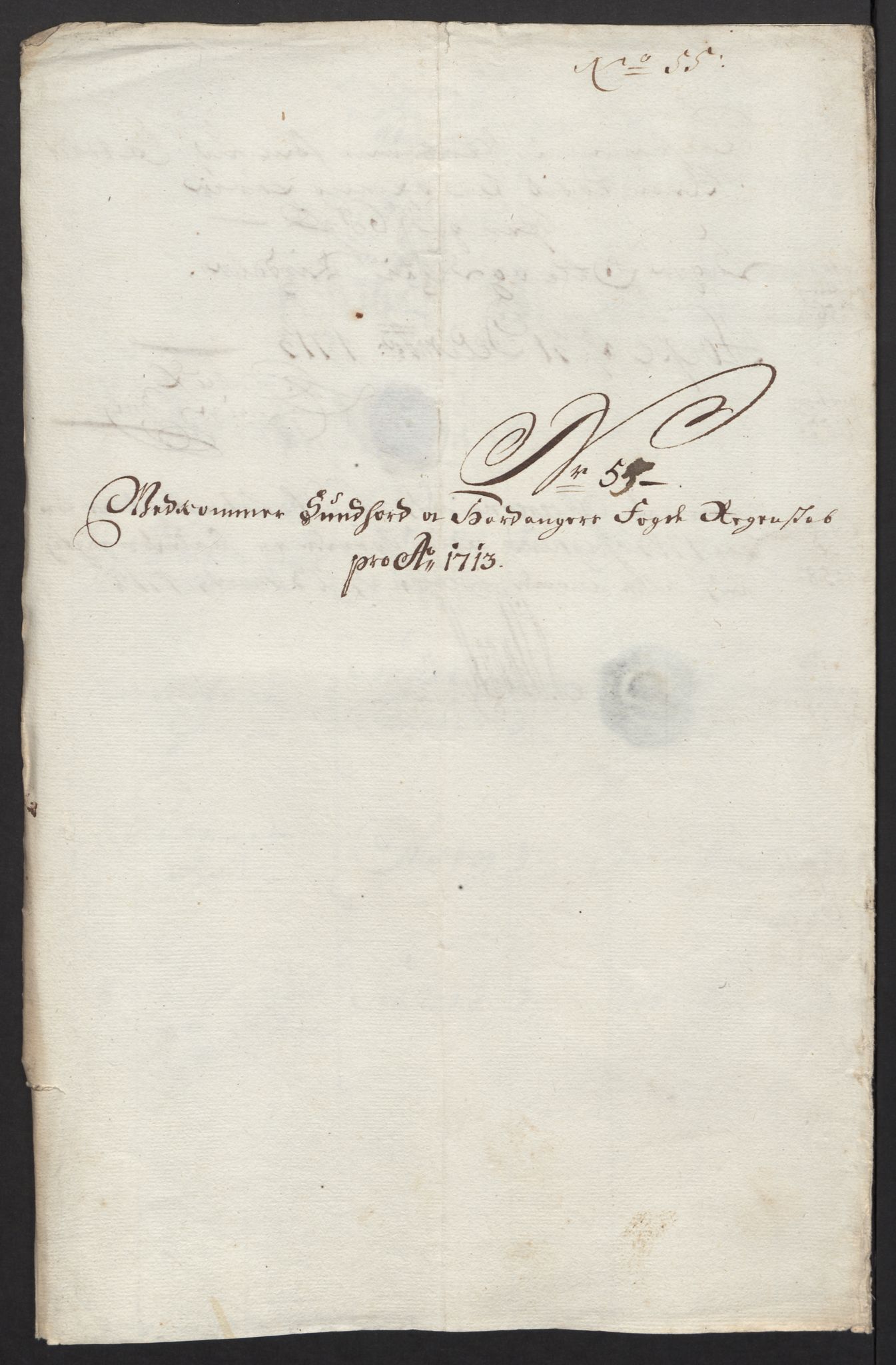 Rentekammeret inntil 1814, Reviderte regnskaper, Fogderegnskap, AV/RA-EA-4092/R48/L2989: Fogderegnskap Sunnhordland og Hardanger, 1713, s. 347