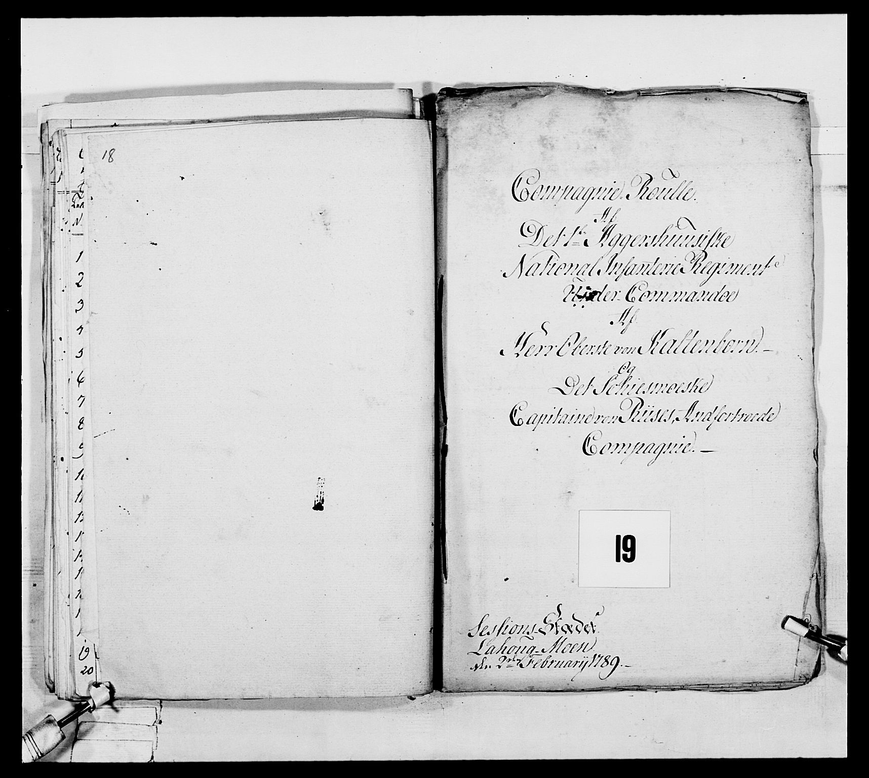 Generalitets- og kommissariatskollegiet, Det kongelige norske kommissariatskollegium, AV/RA-EA-5420/E/Eh/L0039: 1. Akershusiske nasjonale infanteriregiment, 1789, s. 269