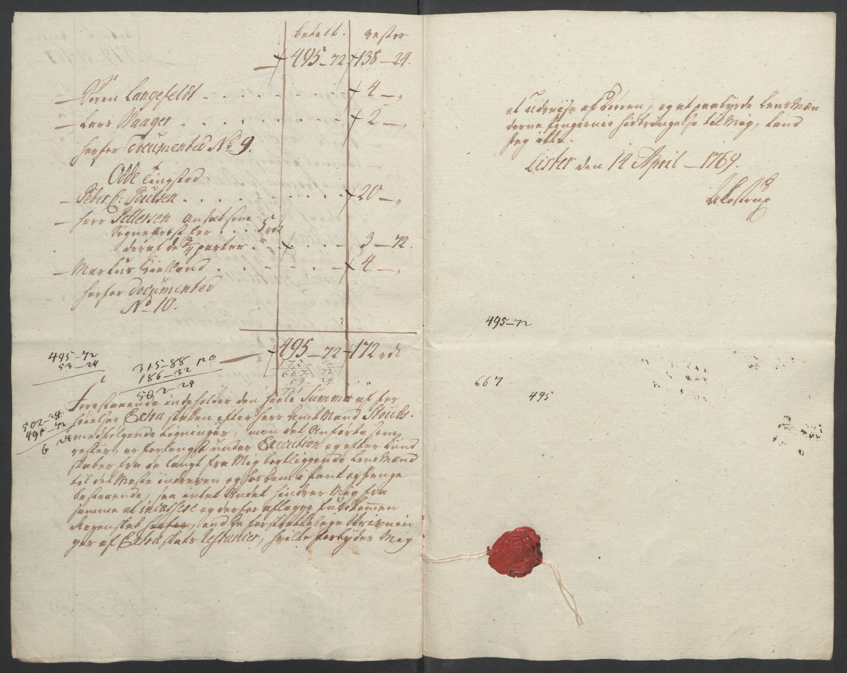 Rentekammeret inntil 1814, Reviderte regnskaper, Fogderegnskap, AV/RA-EA-4092/R45/L2704: Ekstraskatten Lista og Mandal, 1762-1768, s. 339