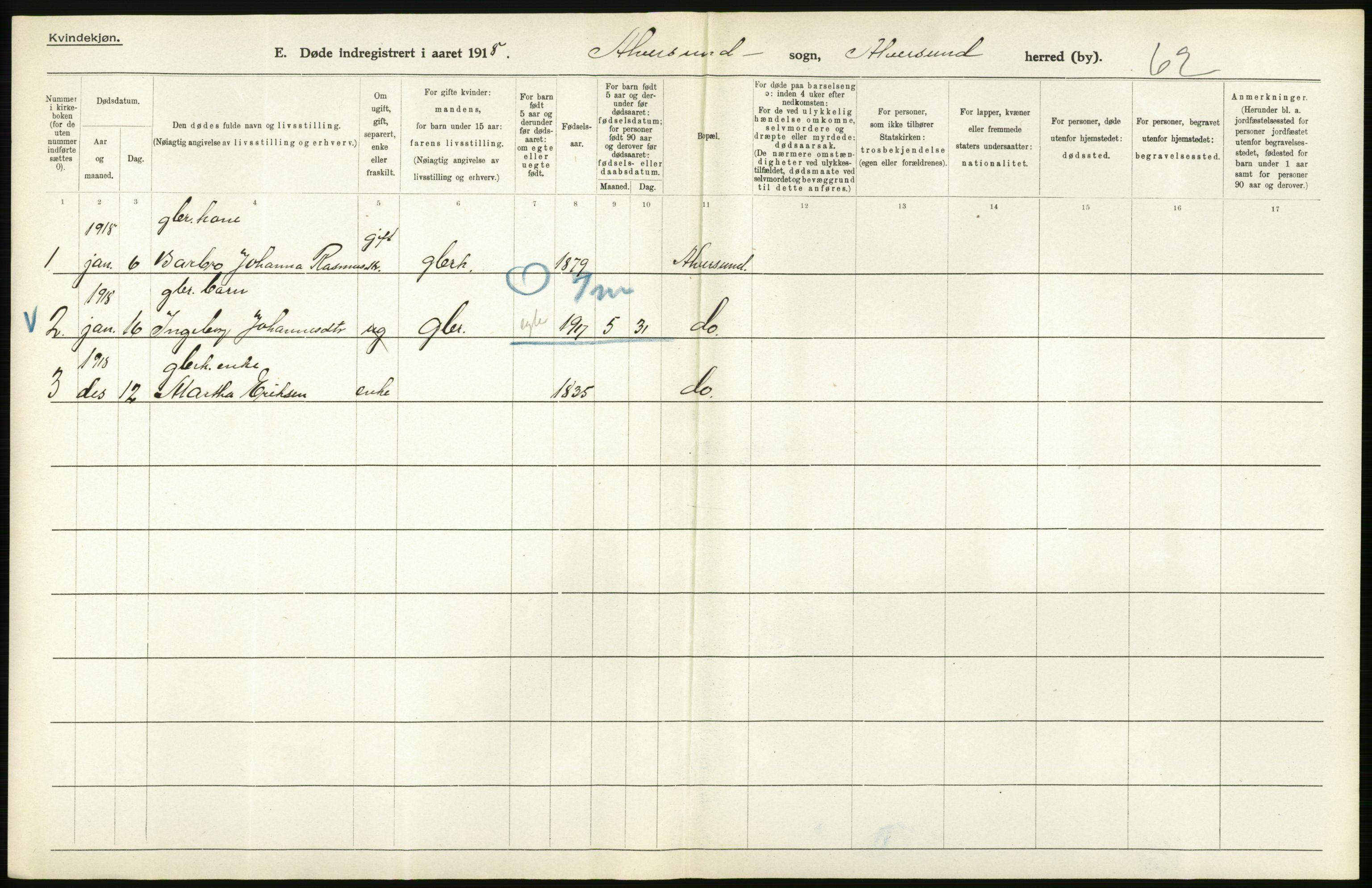 Statistisk sentralbyrå, Sosiodemografiske emner, Befolkning, AV/RA-S-2228/D/Df/Dfb/Dfbh/L0036: Hordaland fylke: Døde., 1918, s. 566