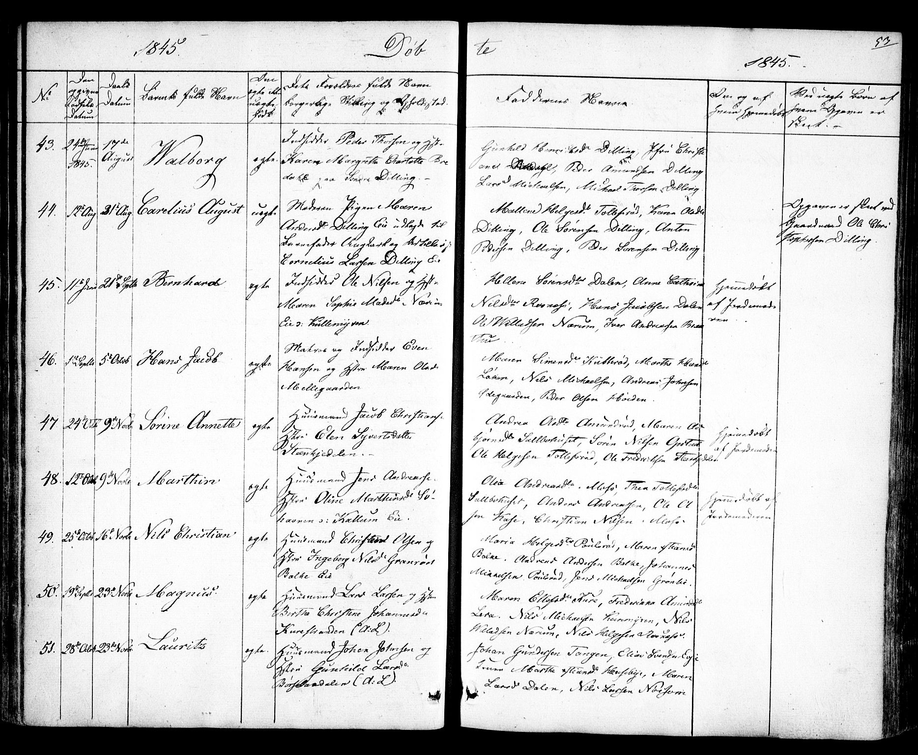 Rygge prestekontor Kirkebøker, AV/SAO-A-10084b/F/Fa/L0004: Ministerialbok nr. 4, 1836-1851, s. 53