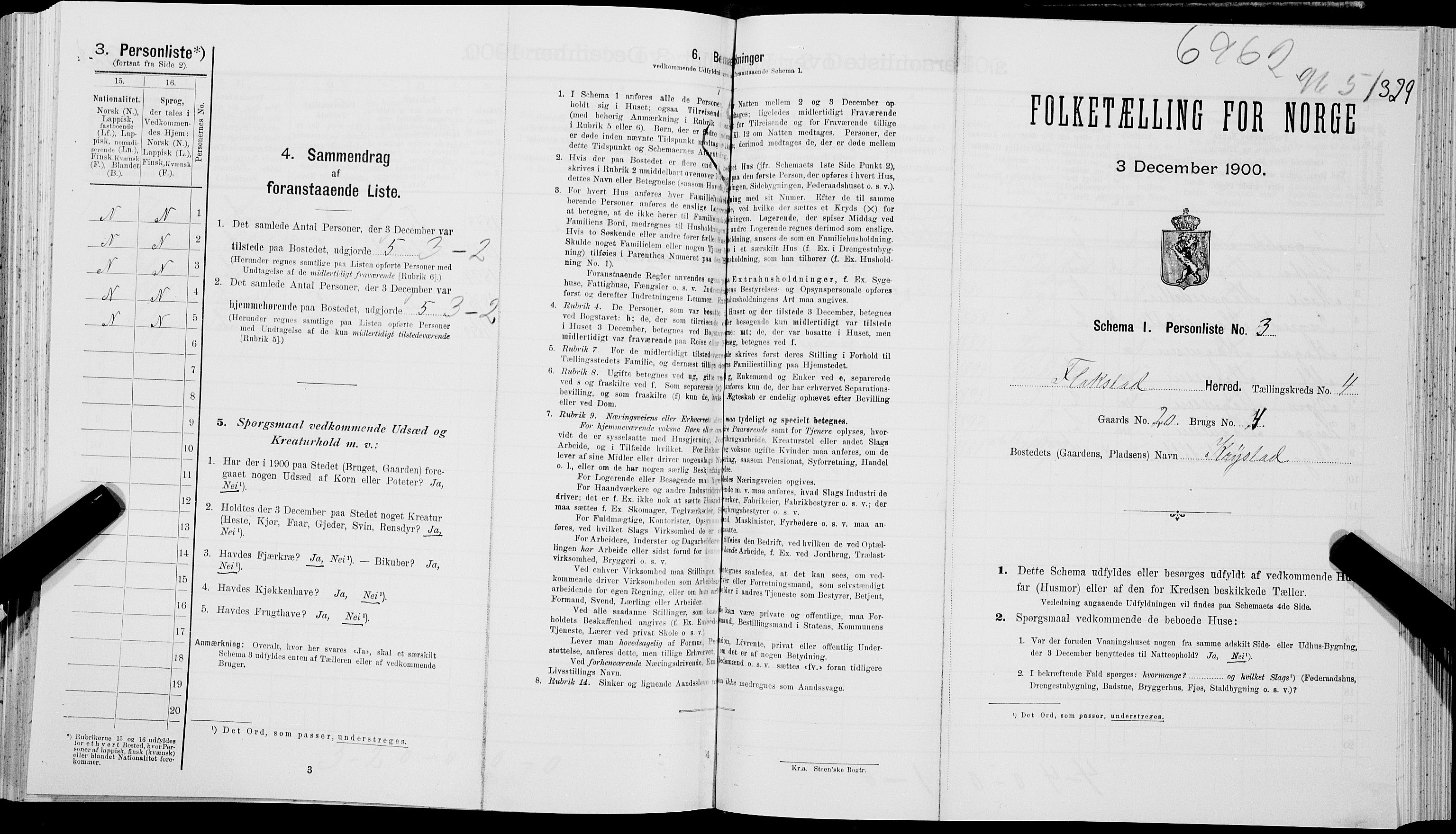 SAT, Folketelling 1900 for 1859 Flakstad herred, 1900, s. 349