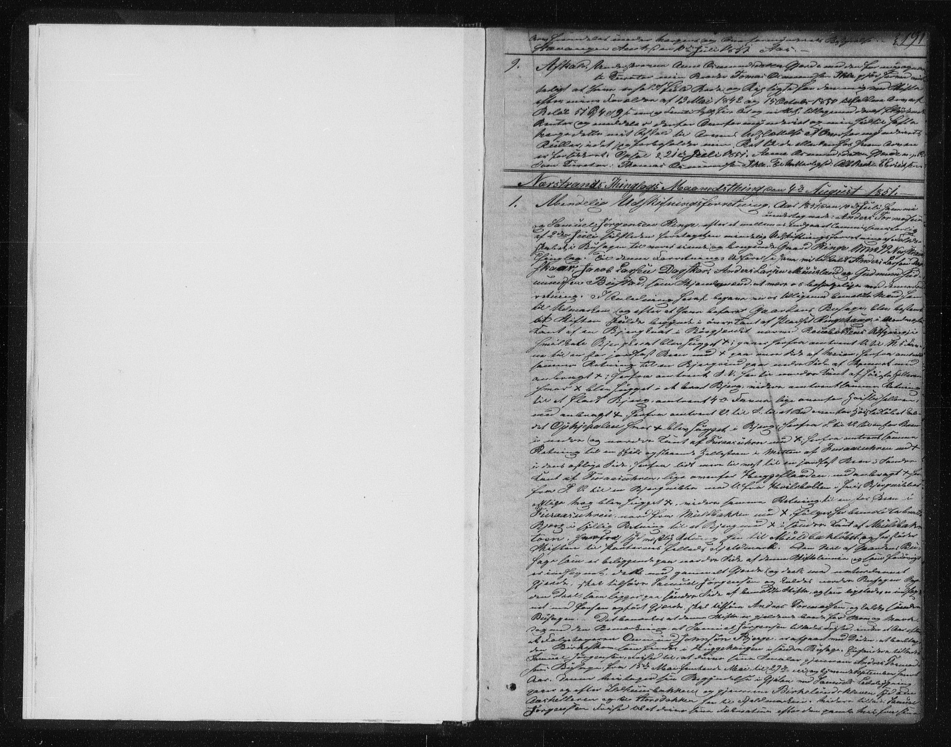 Ryfylke tingrett, SAST/A-100055/001/II/IIB/L0026b: Pantebok nr. 8b, 1851-1853, s. 191