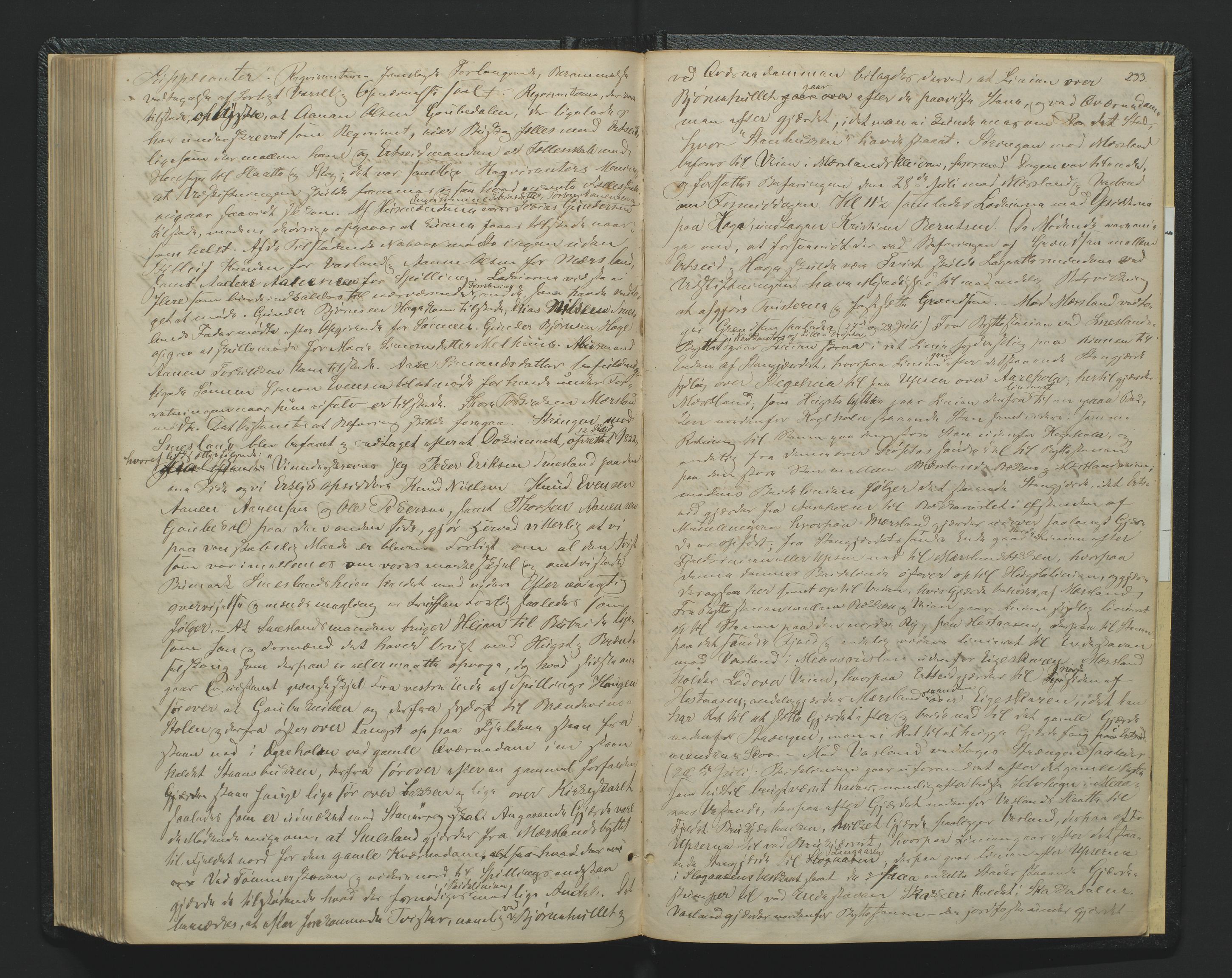 Utskiftningsformannen i Lister og Mandal amt, AV/SAK-1541-0003/F/Fa/Faa/L0006: Utskiftningsprotokoll med register nr 6, 1864-1874, s. 232b-233a
